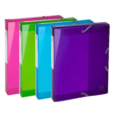 Exacompta 4x Archivbox Polypropylen, Rücken 40mm, PP, A4, sortiert, 59780E