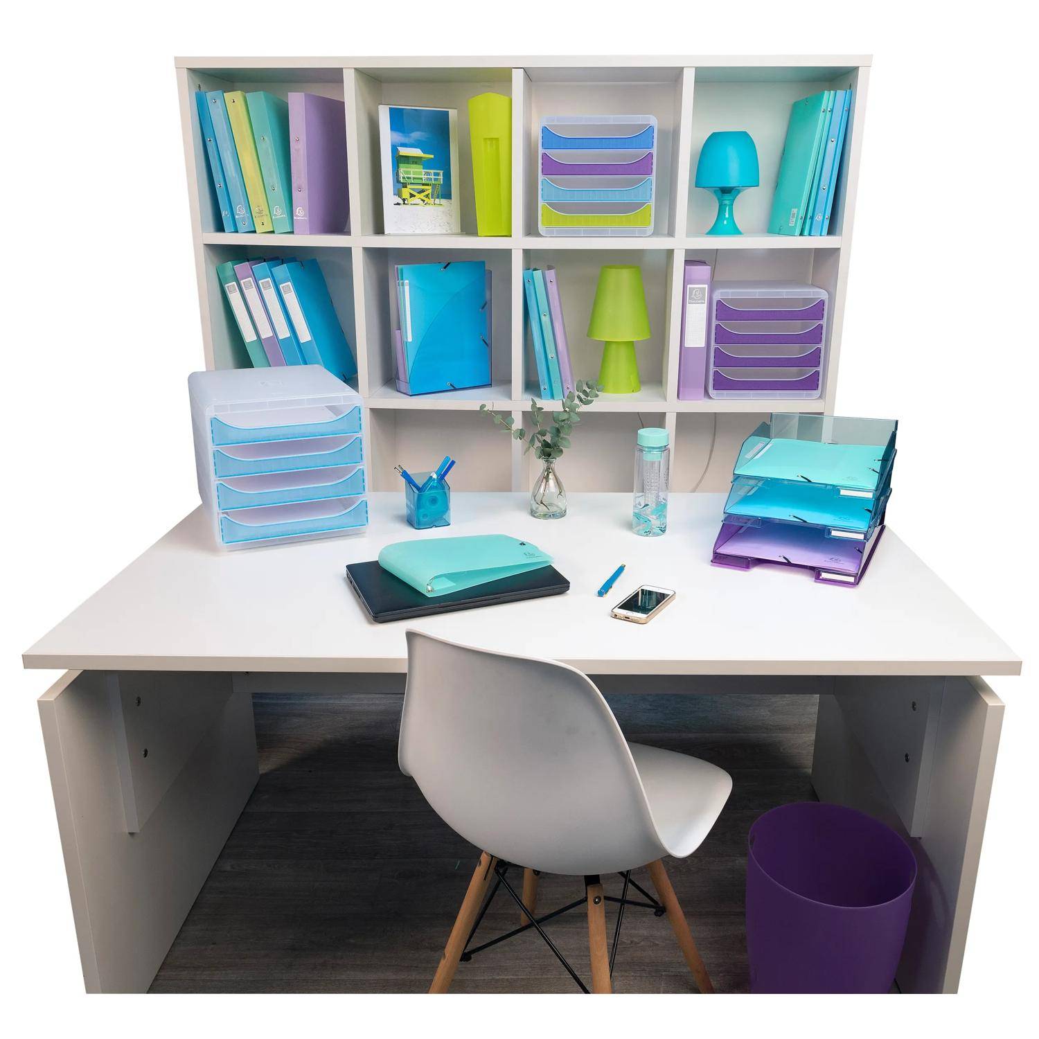 Exacompta 8x Papierkorb Ecobin, 15 Liter, Chromaline - Violett - 45319D