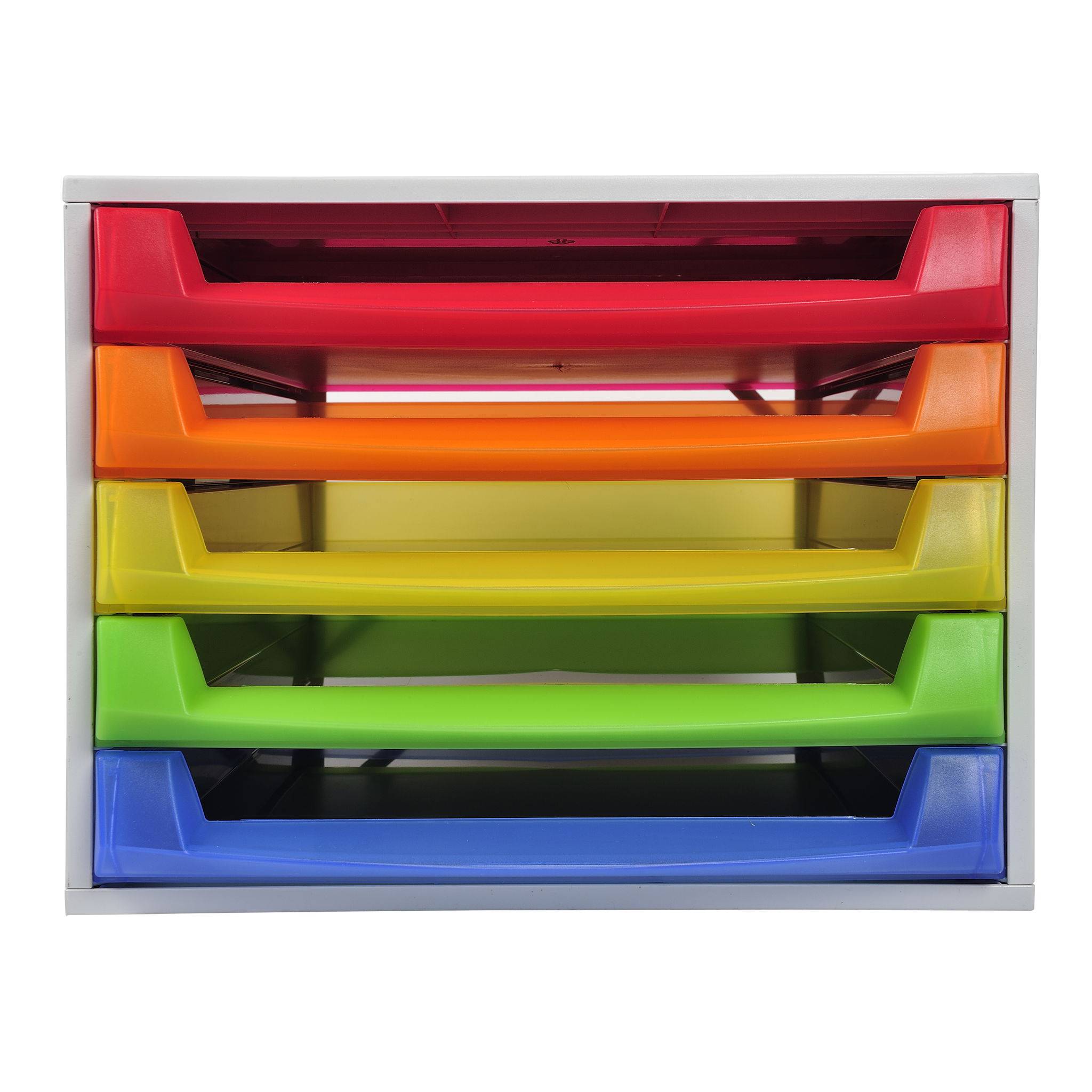 Exacompta Schubladenbox THE BOX, 5 offene Schubladen, , Regenbogen, 221098D