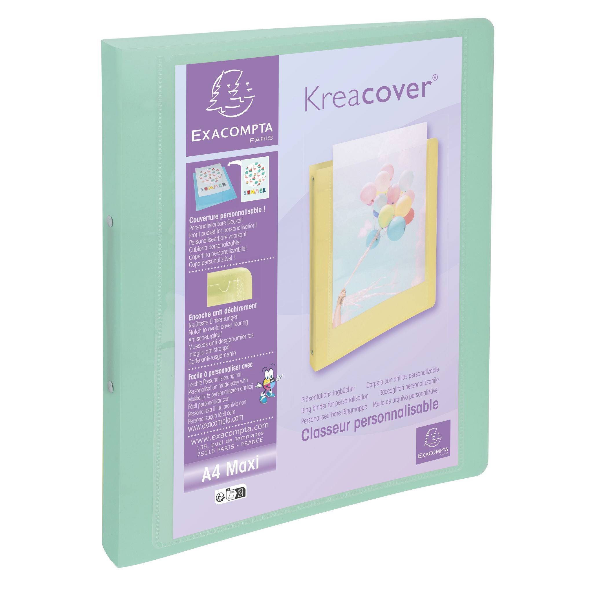 Exacompta 15x Ringbuch PP 2Ring 30mm Rücken 40mm A4 Maxi sortiert 54779E