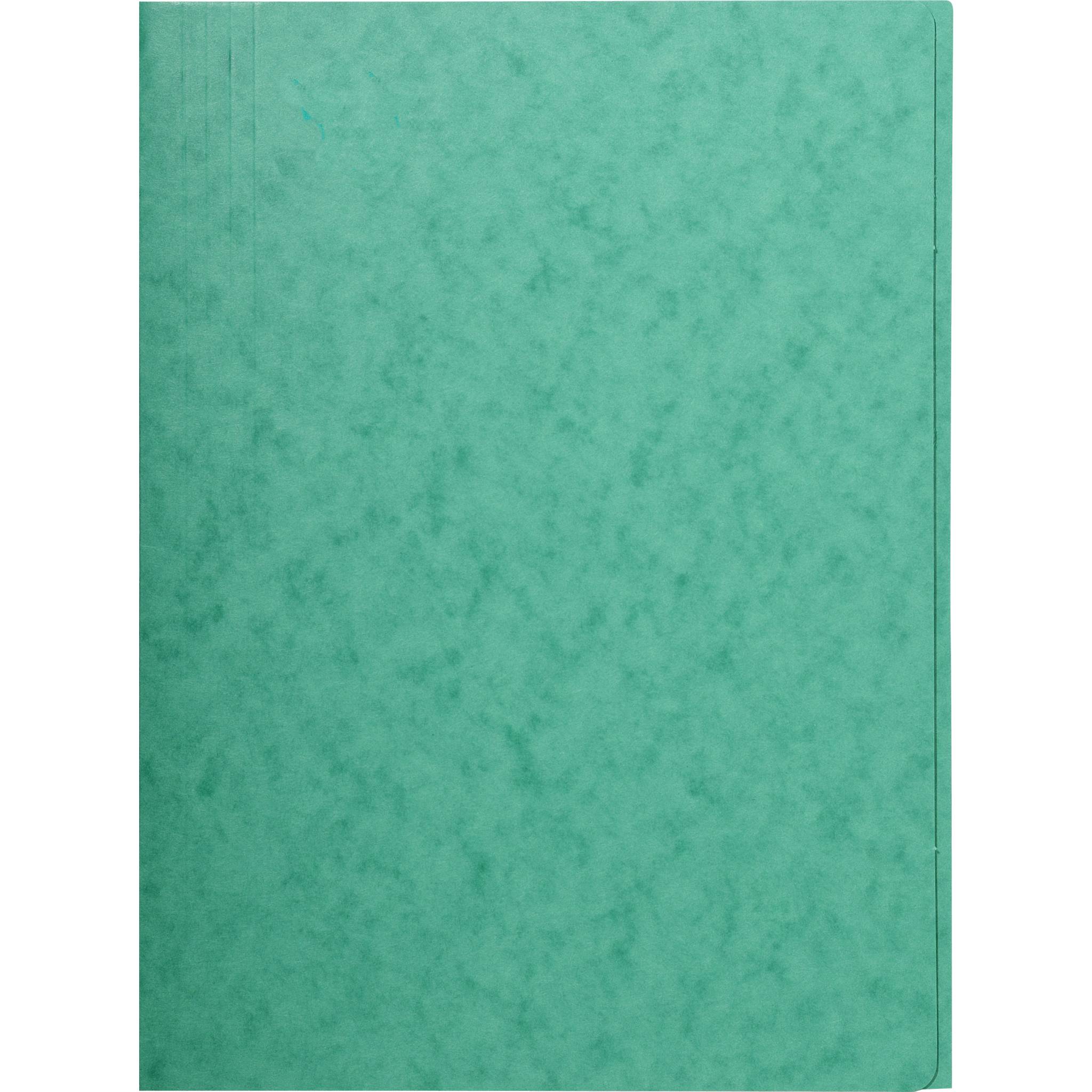 Exacompta 25x Aktenmappe +3 Klappen ohne Gummizug, Karton, A4, Grün, 56415E
