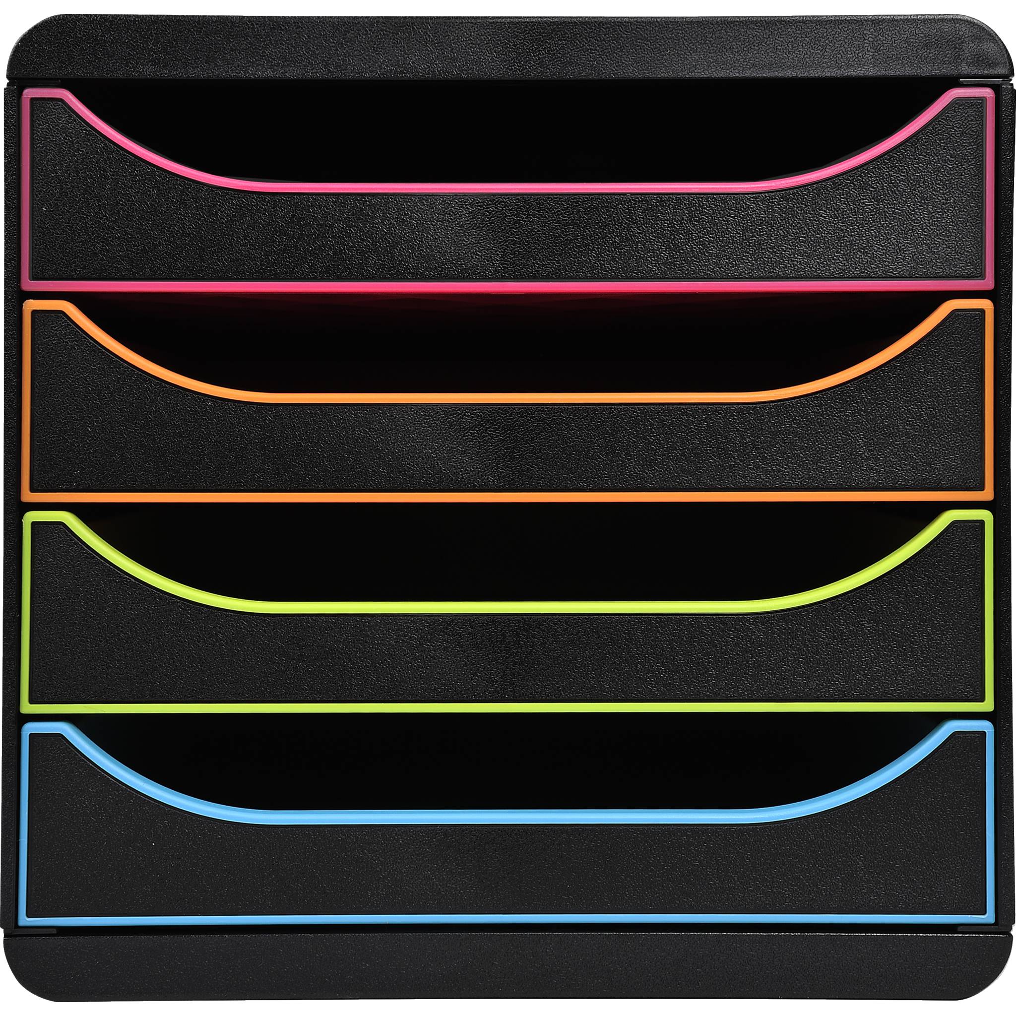 Exacompta Schubladenbox Big Box Plus 4offene Schubladen Schwarz/Harlekin 310914D