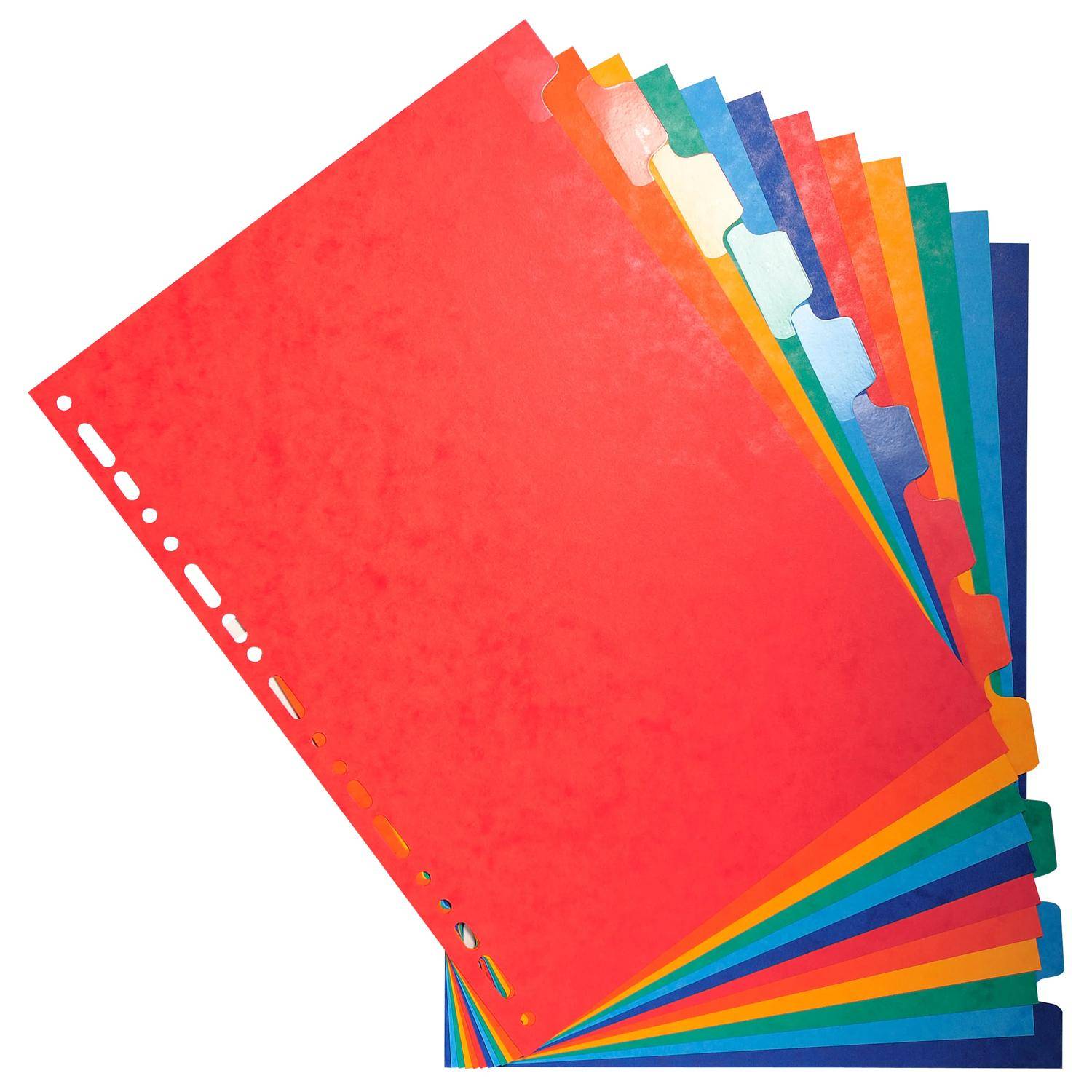 Exacompta 15x Register A4, Colorspan-Karton 225g, 12 neutrale Taben - 2212E