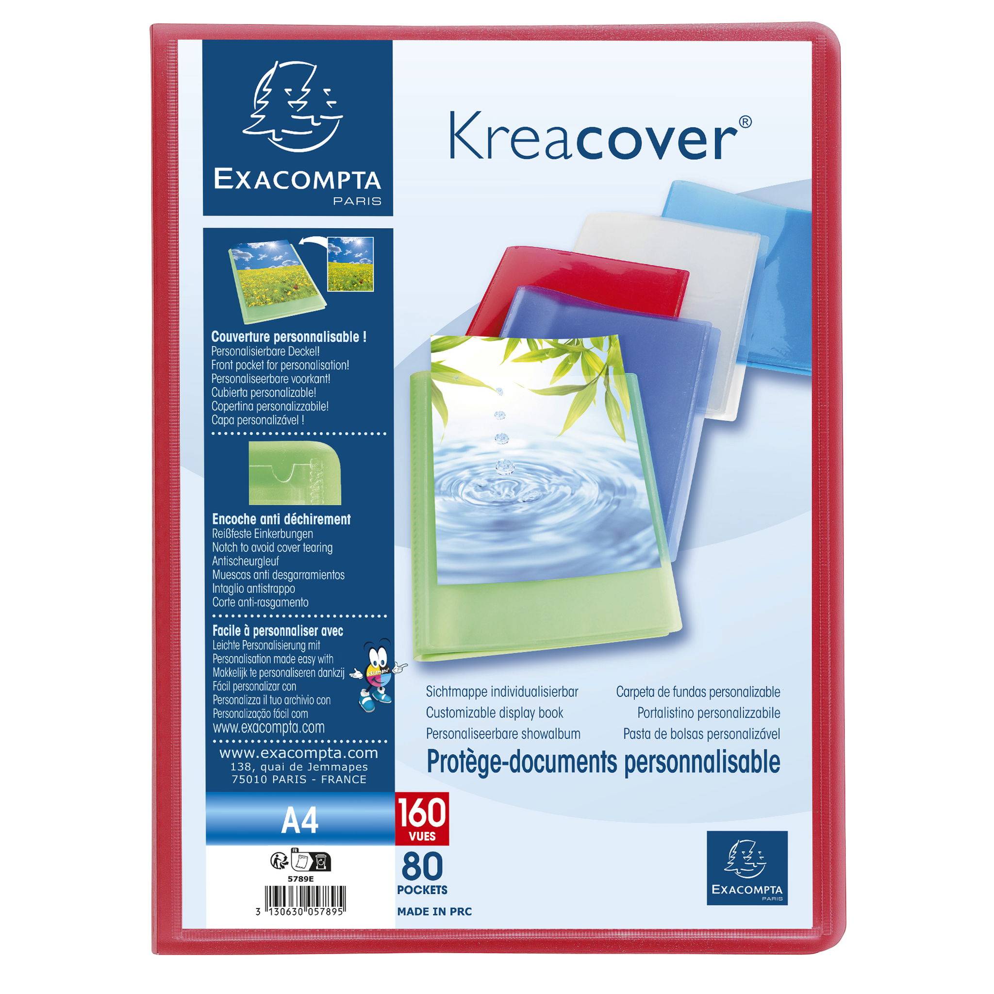Exacompta 8x Sichtmappe PP 500µ + 80 Hüllen Kreacover , A4, sortiert, 5789E
