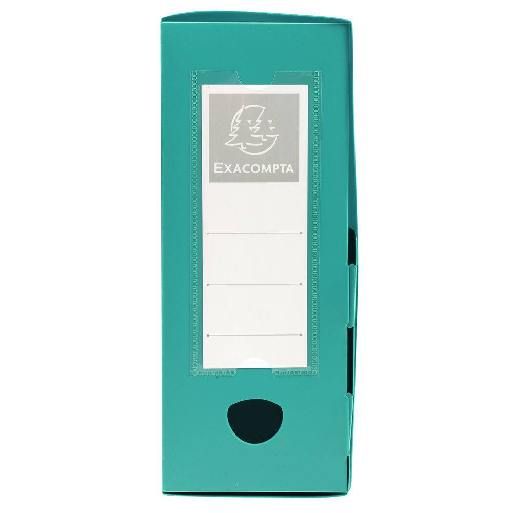 Exacompta 10x Archivbox + Knopf, PP 700µ, Rücken 100mm, A4, Grün, 59933E