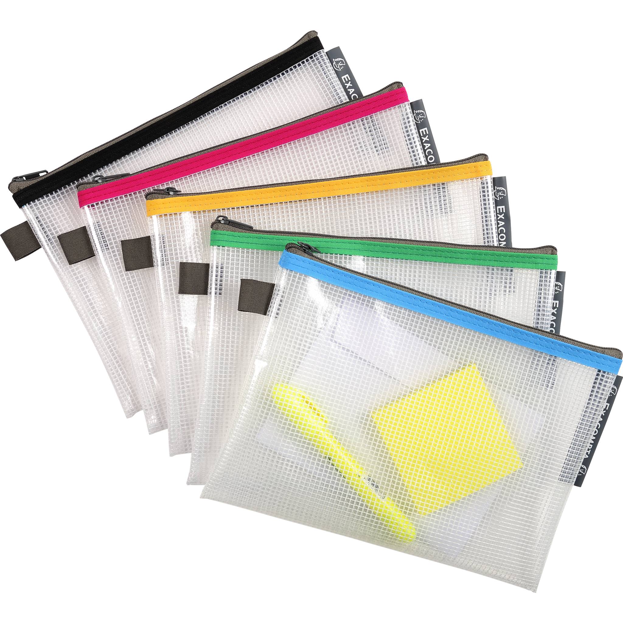 Exacompta 10x Tasche EVA + Reißverschluss, flexibel PP, DIN A5, sortiert, 34140E