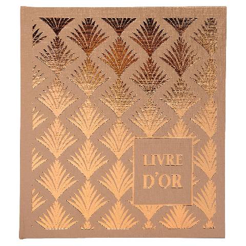 Exacompta 2x Gästebuch PALMYRE 140 Seiten Kanten in Gold 21x19 cm 9522E