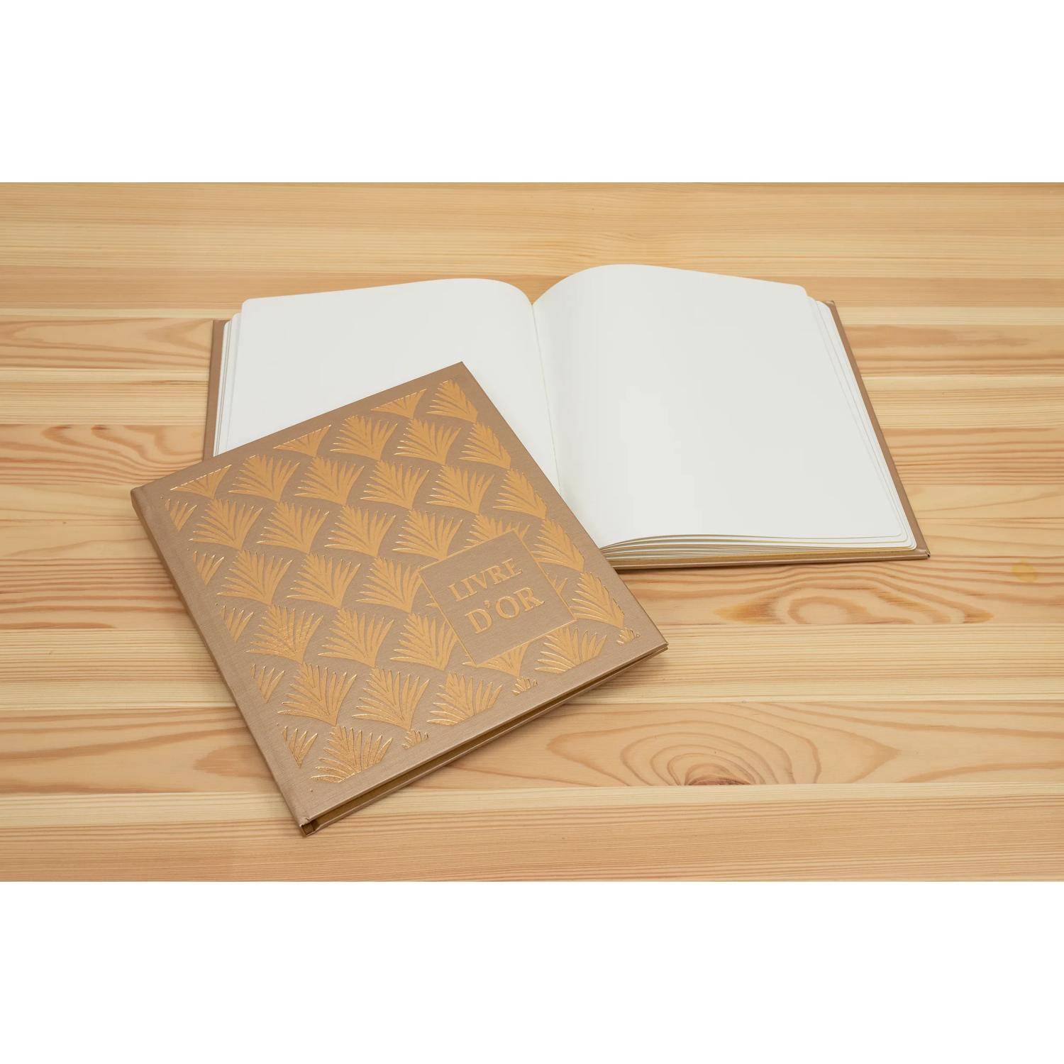 Exacompta 2x Gästebuch PALMYRE 140 Seiten Kanten in Gold 21x19 cm 9522E