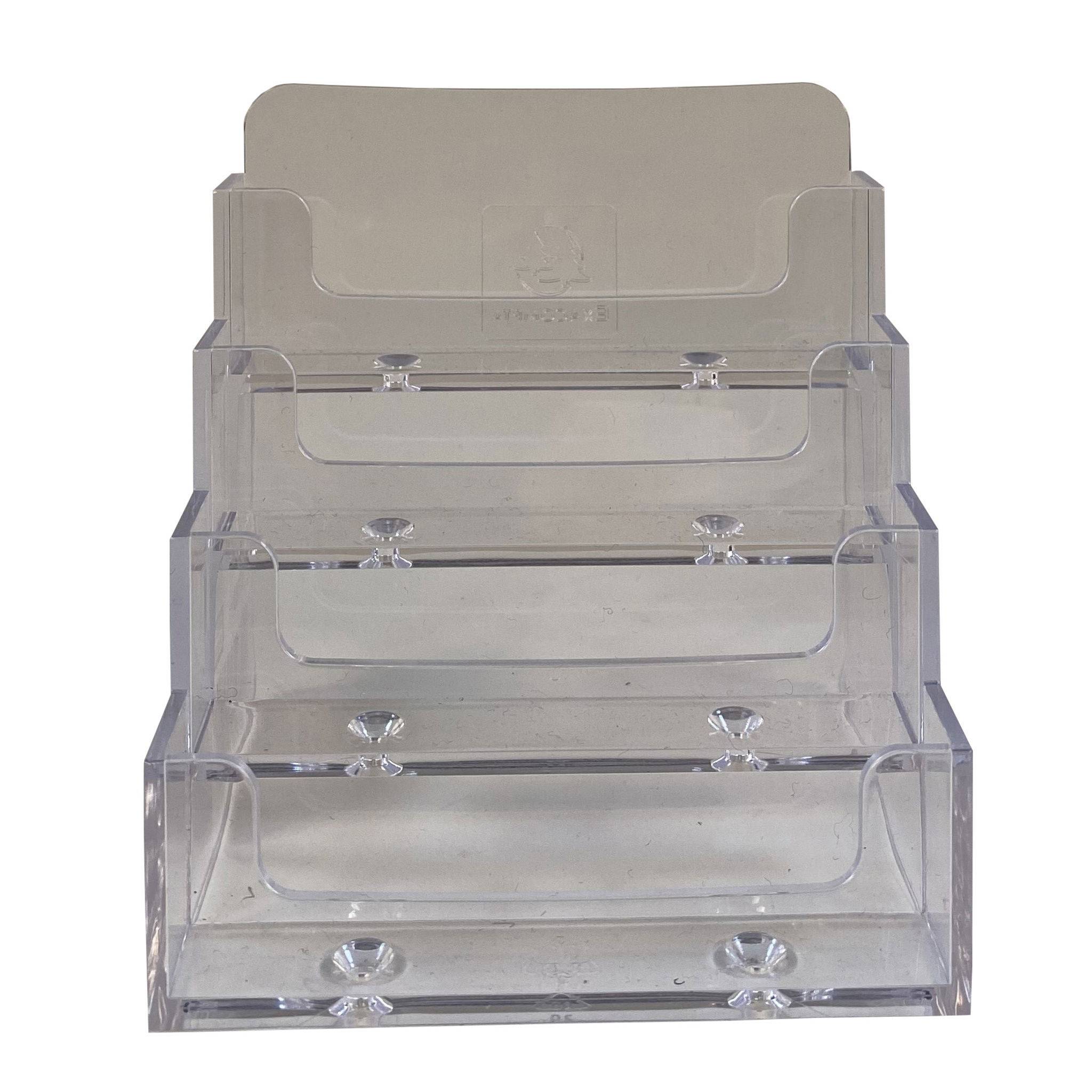 Exacompta 4x Visitenkartenhalter mit 4 Fächern, Exacryl - Kristall - 71158D