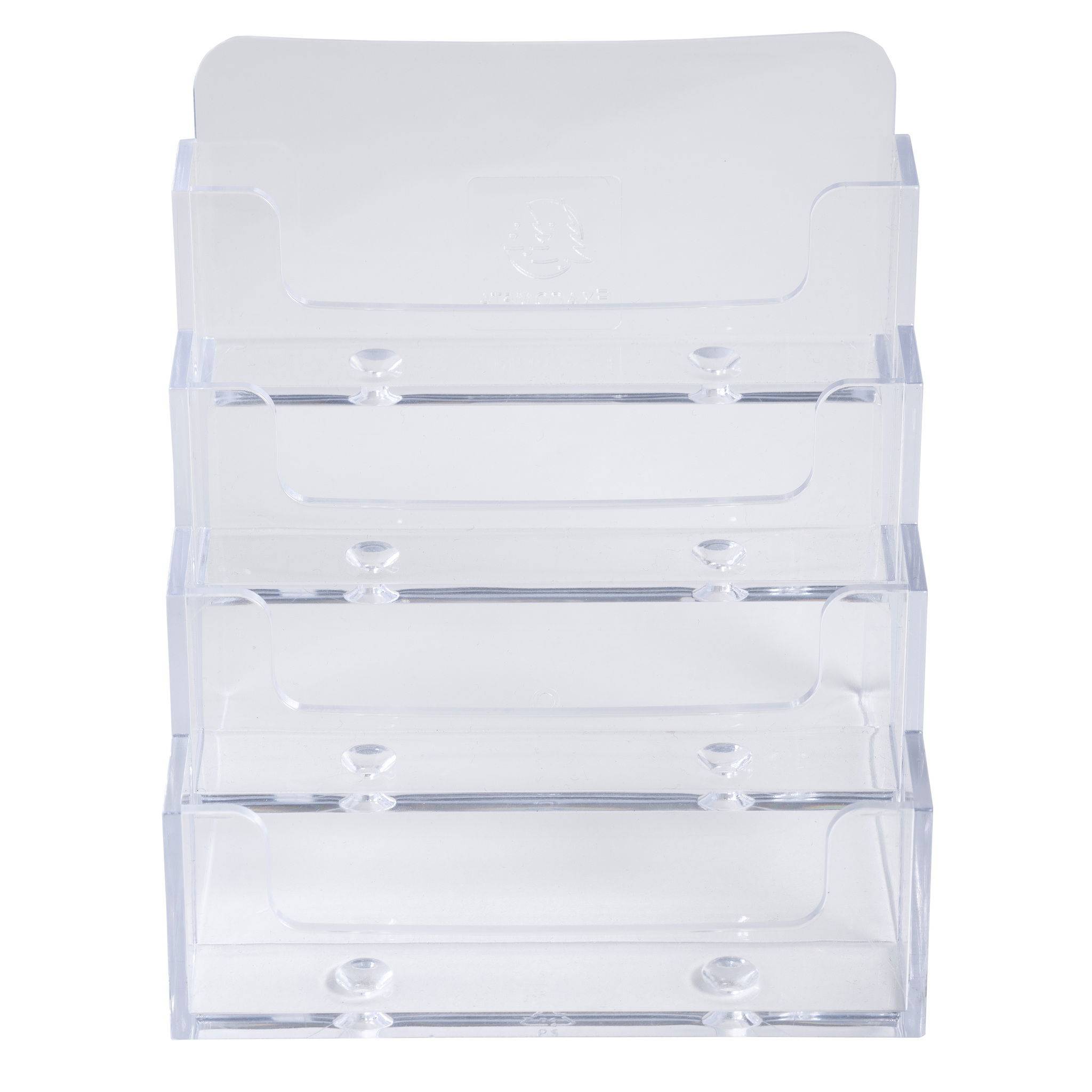 Exacompta 4x Visitenkartenhalter mit 4 Fächern, Exacryl - Kristall - 71158D