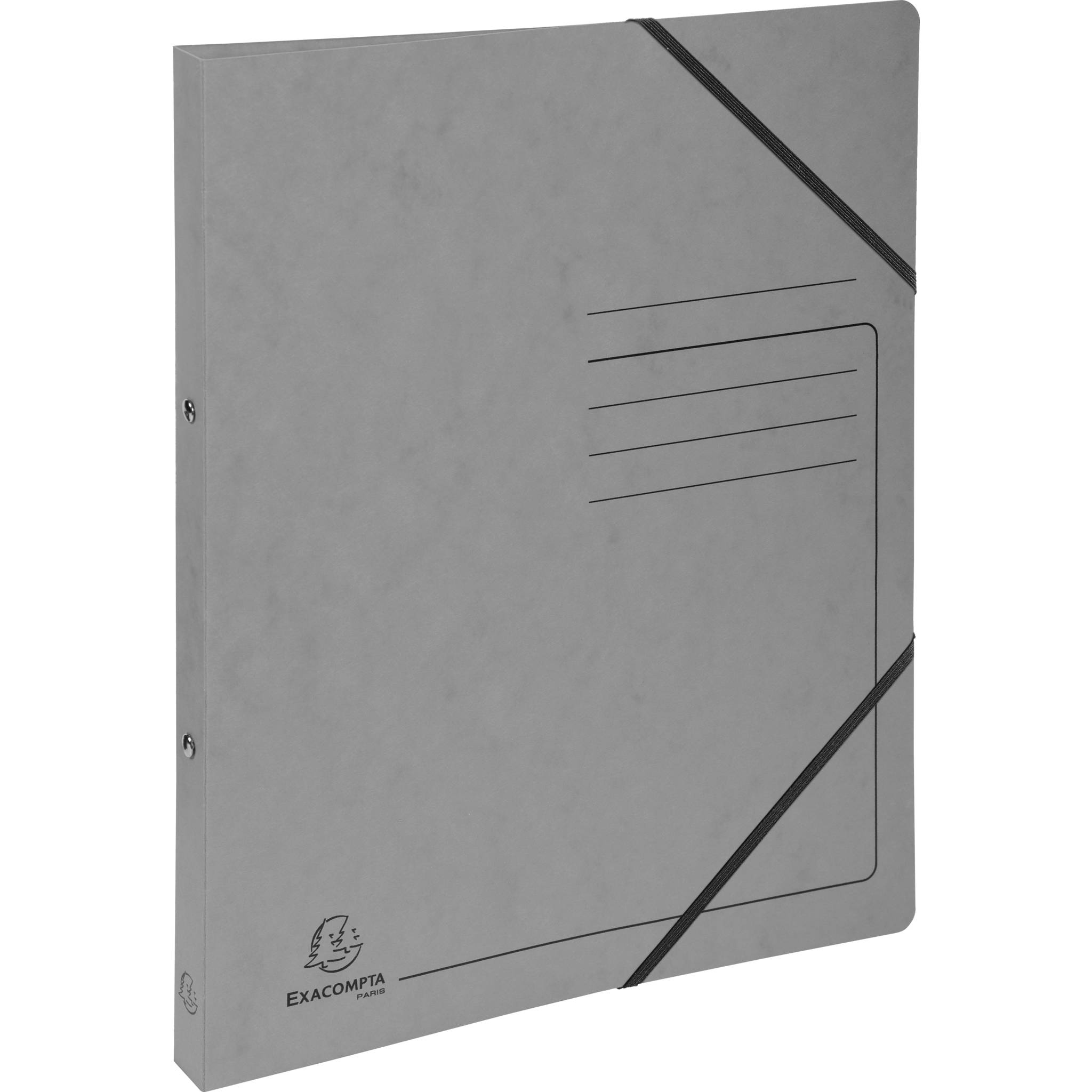 Exacompta 10x Ringhefter A4, 2 Ringe 15mm, Karton, bedruckt, Grau, 542561E