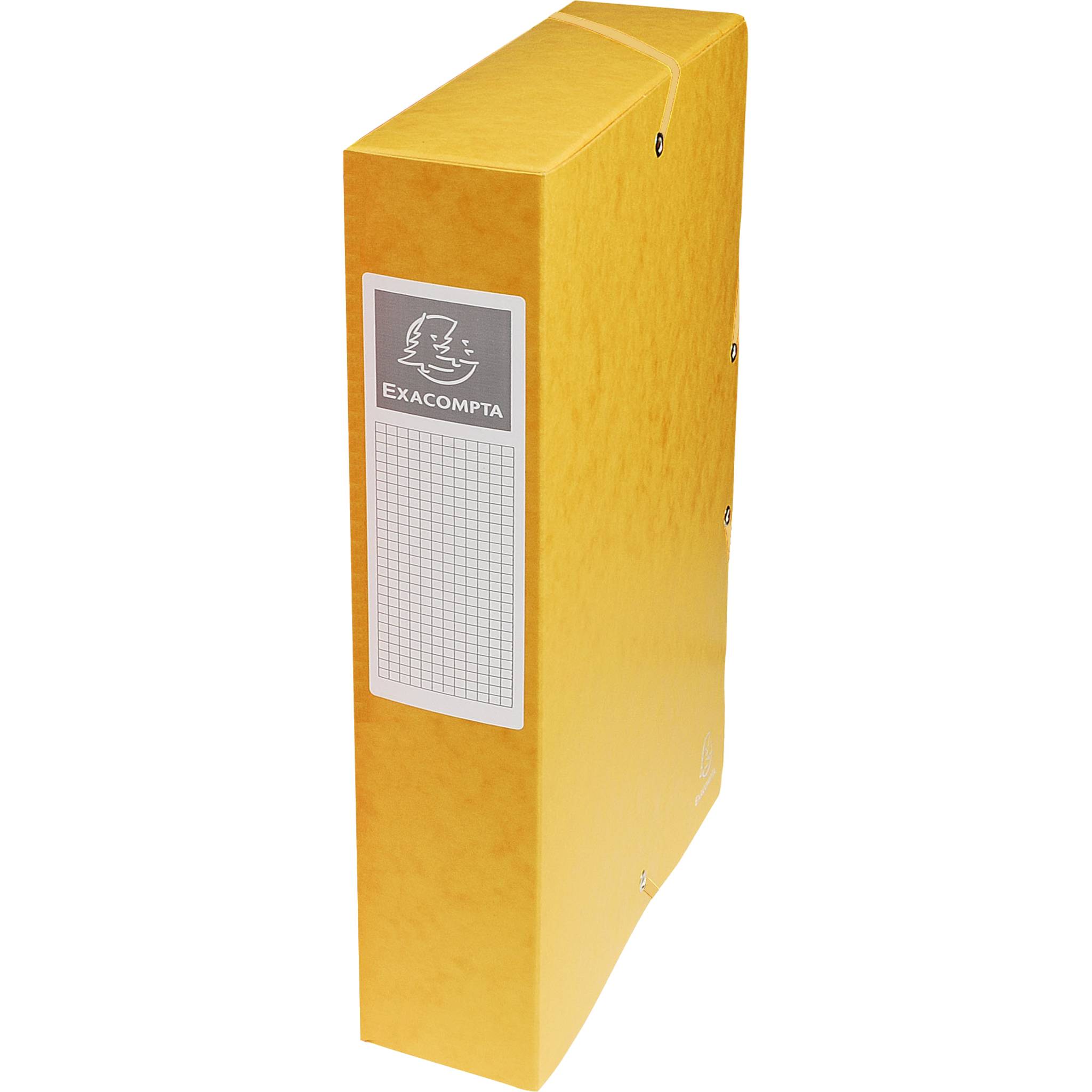 Exacompta 8x Archivbox Karton, 600g, Rücken 60mm + Etikett, A4, Gelb, 50609E