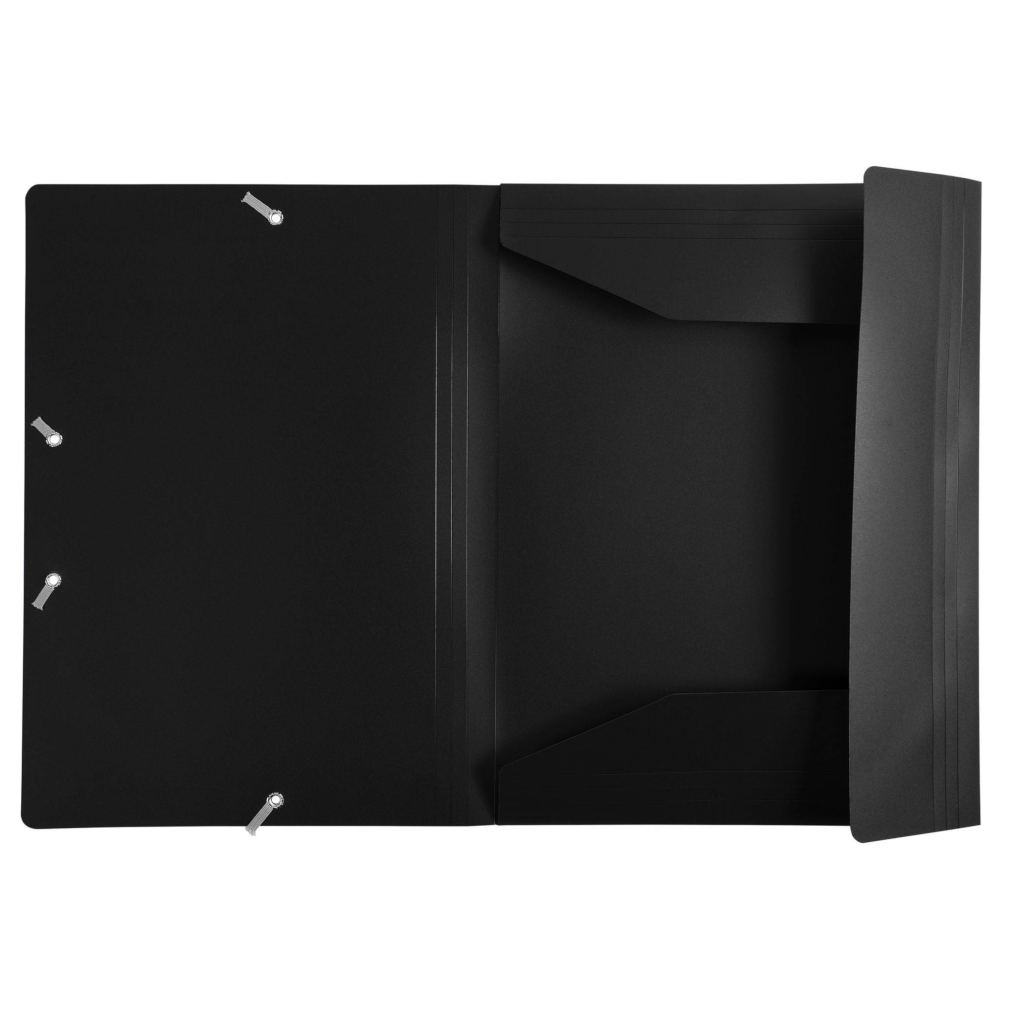 Exacompta 30x Sammelmappe +Gummizug 3 Klappen PP 400µ Eco A4 Schwarz 55901E