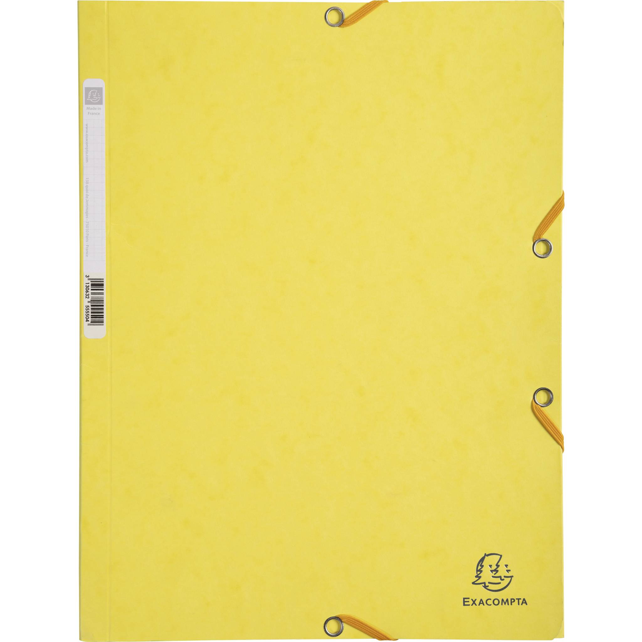 Exacompta 25x Sammelmappe +Gummizug 3 Klappen Karton A4 Zitrusgelb 55529E
