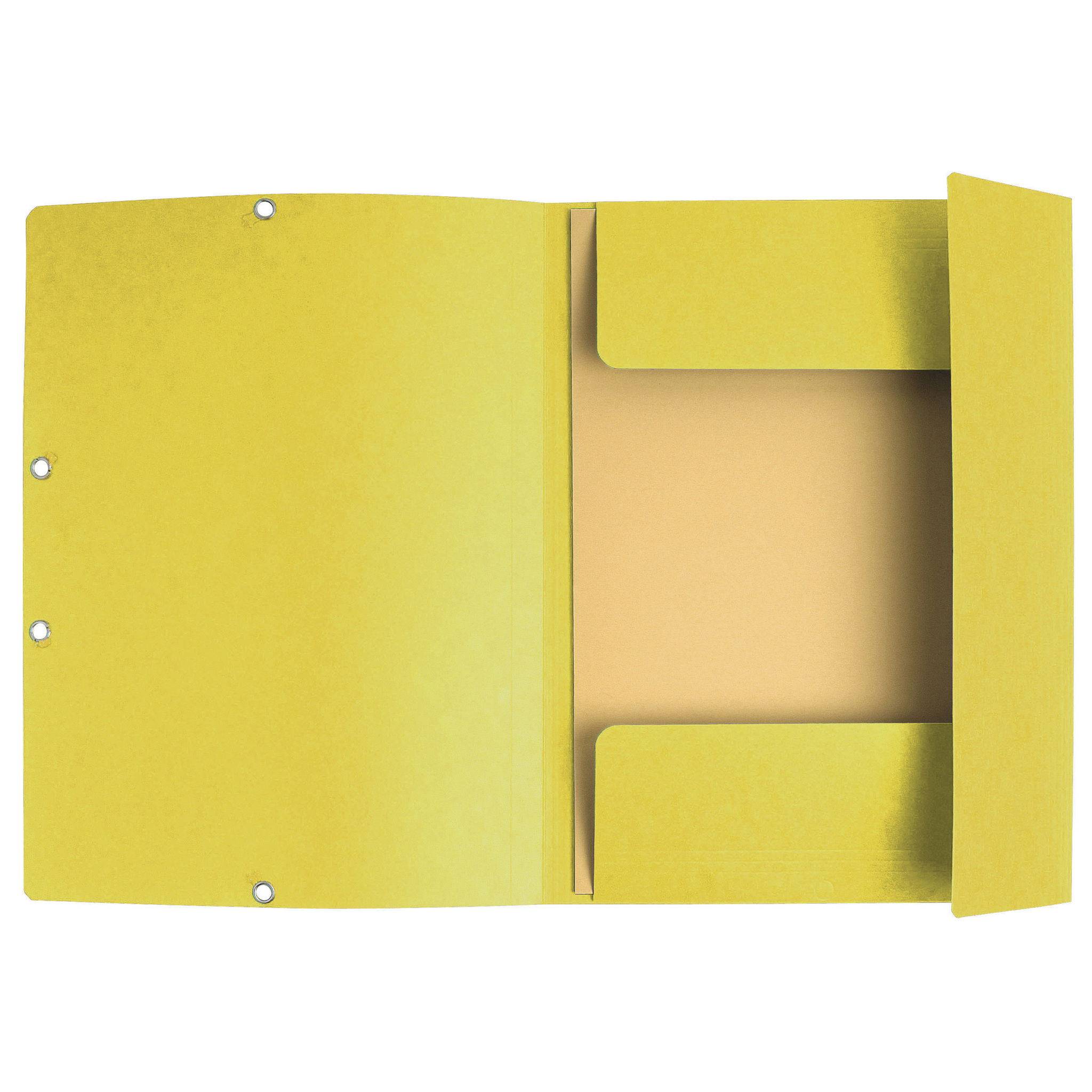 Exacompta 25x Sammelmappe +Gummizug 3 Klappen Karton A4 Zitrusgelb 55529E