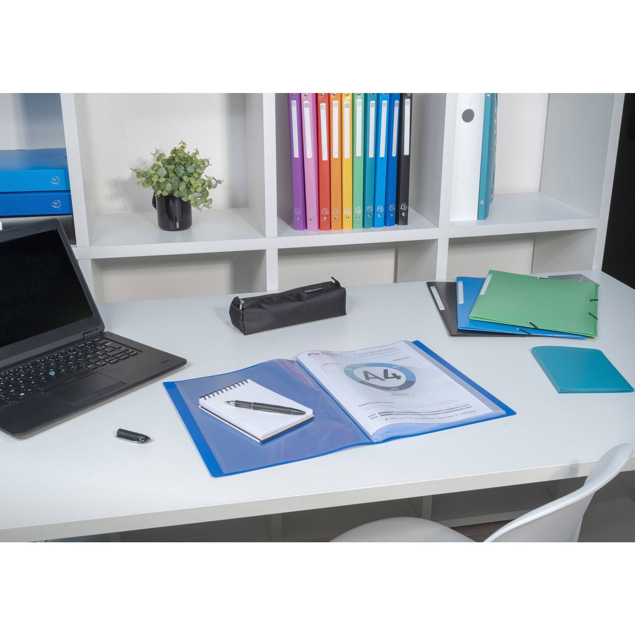 Exacompta 12x Sichtmappe A4 flexiblem Polypropylen, opak, 50 Hüllen, Rot, 8555E