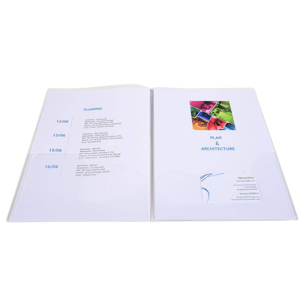 Exacompta 2x Präsentionmappen PP 200µ A4 A3 farbig sortiert Kristall 3965E