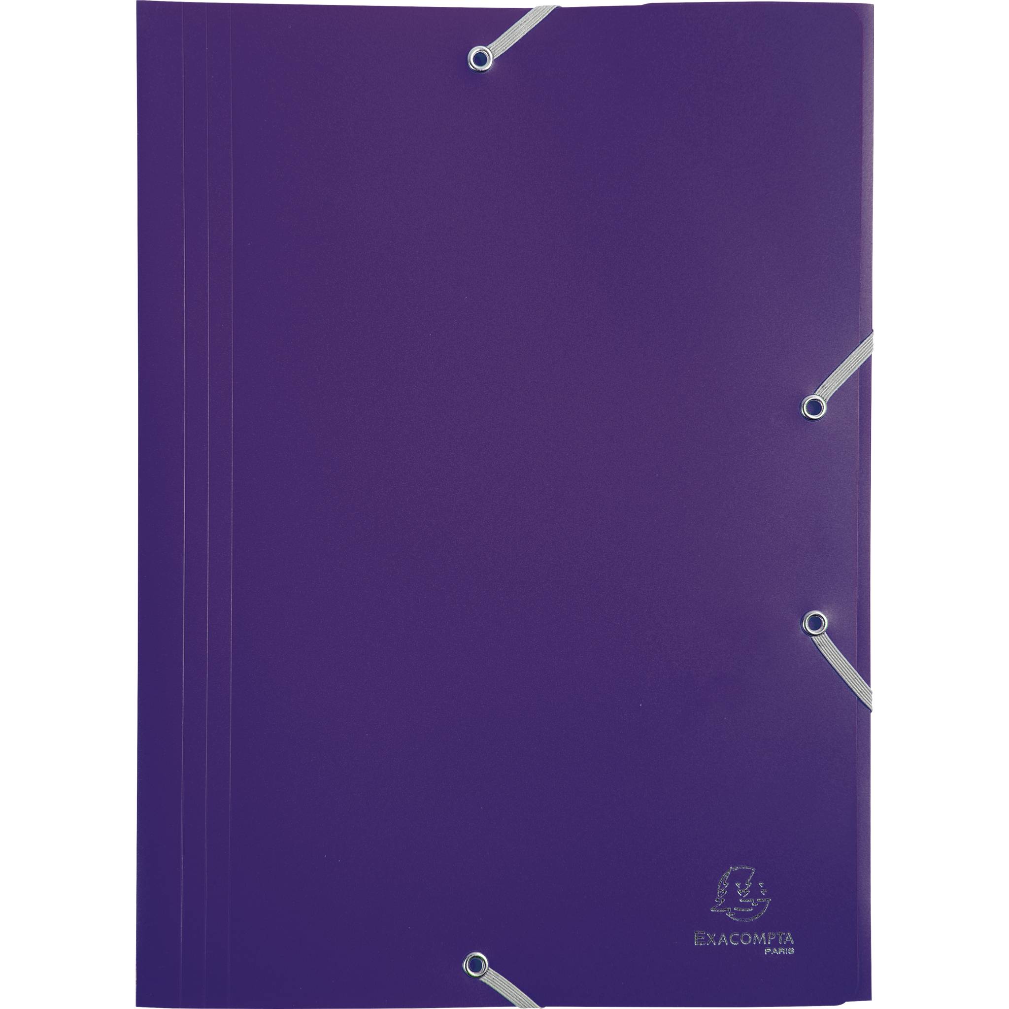 Exacompta 30x Sammelmappe +Gummizug 3 Klappen PP 400µ Eco A4 Violett 55918E