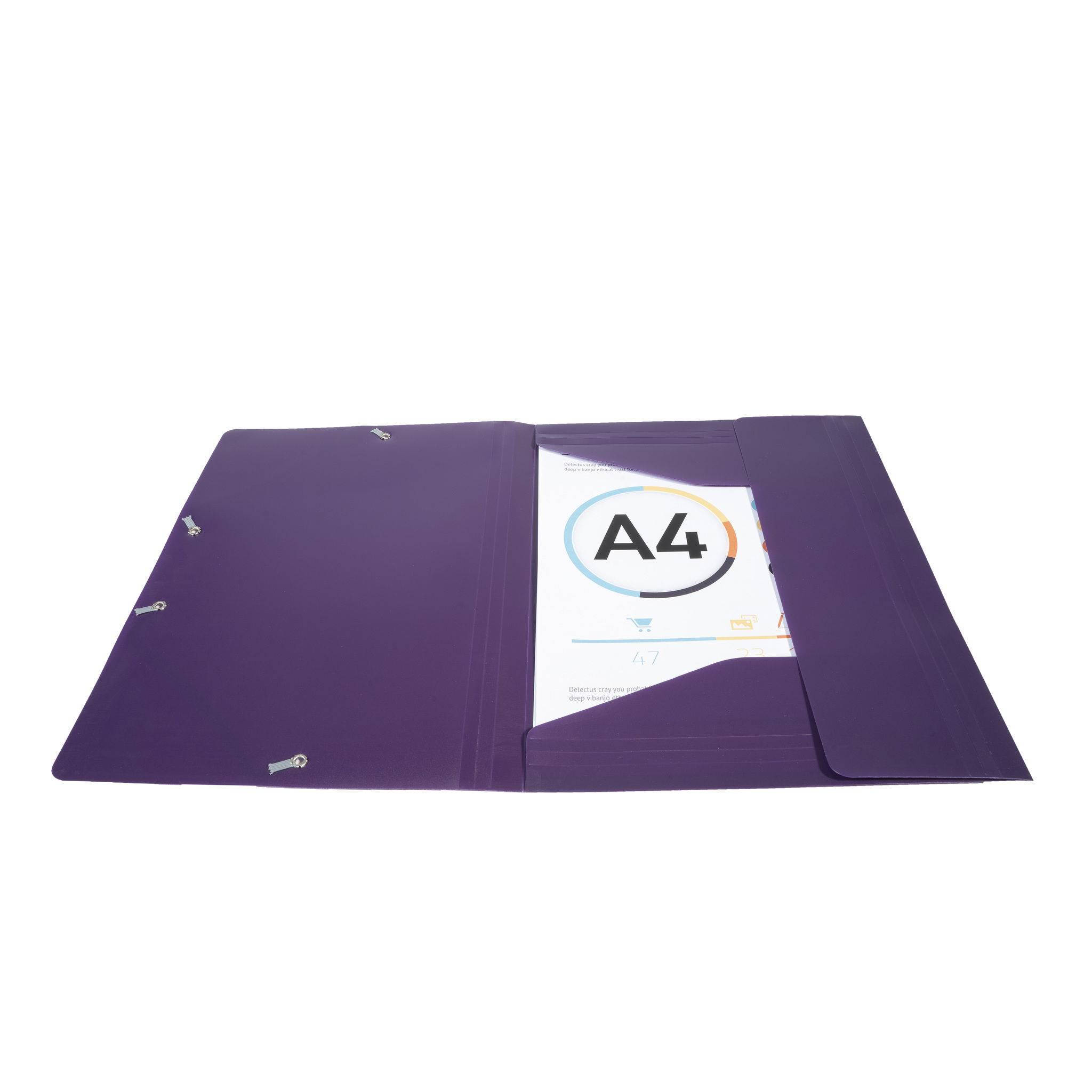 Exacompta 30x Sammelmappe +Gummizug 3 Klappen PP 400µ Eco A4 Violett 55918E