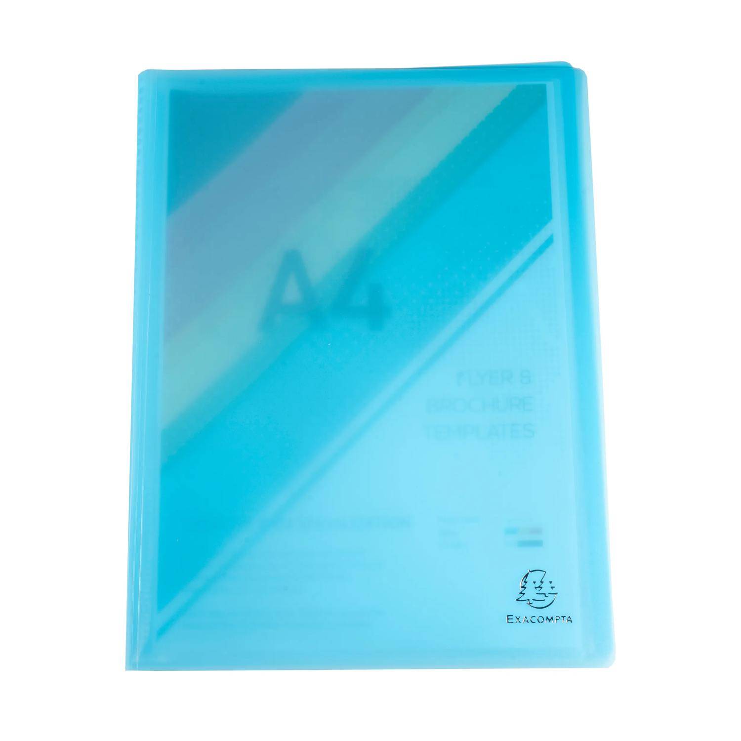 Exacompta 10x Sichtmappe A4 mittelfestem PP, 40 Hüllen, Pastellblau, 88472E