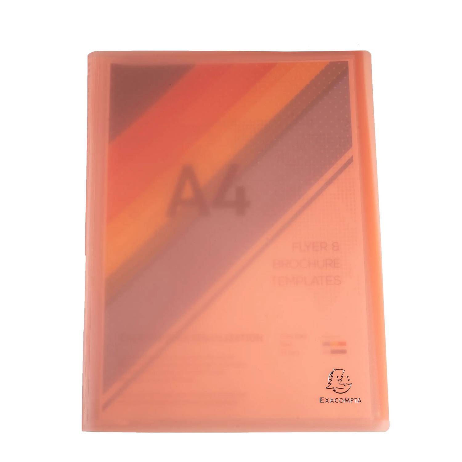 Exacompta 10x Sichtmappe A4 mittelfestem PP, 40 Hüllen, Korallenrot, 88477E