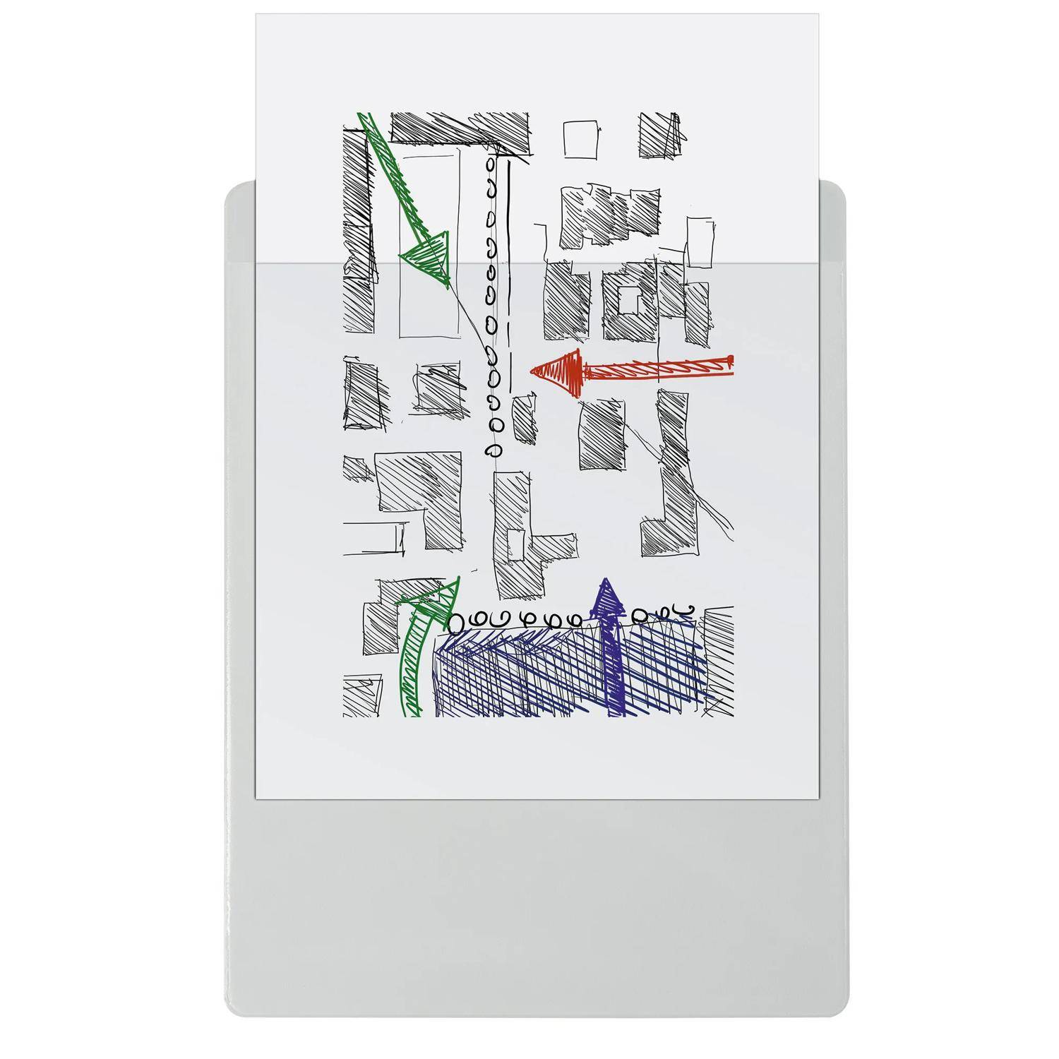 Exacompta 10x Klemmbrett mit Hülle - Format 23x32cm für A4 - Weiß - 19296E
