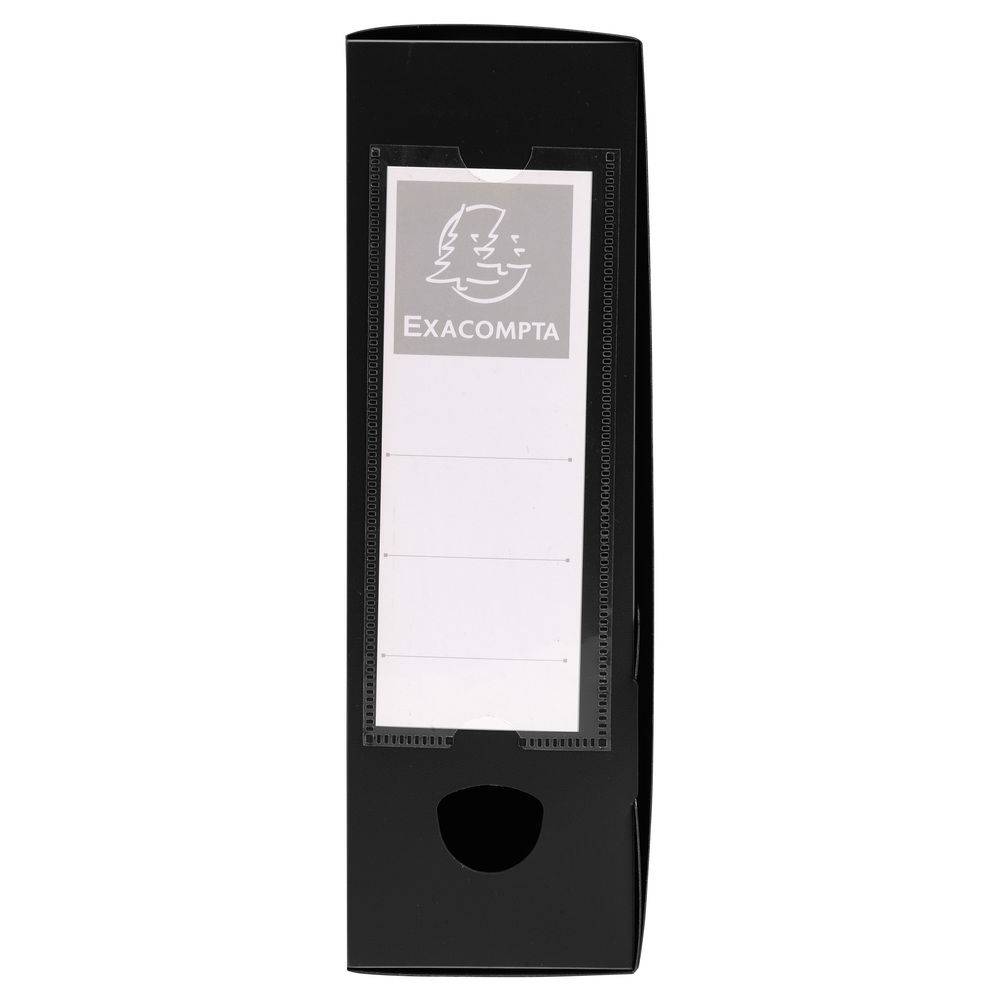 Exacompta 10x Archivbox + Knopf, PP 700µ, Rücken 80mm, A4, Schwarz, 59831E