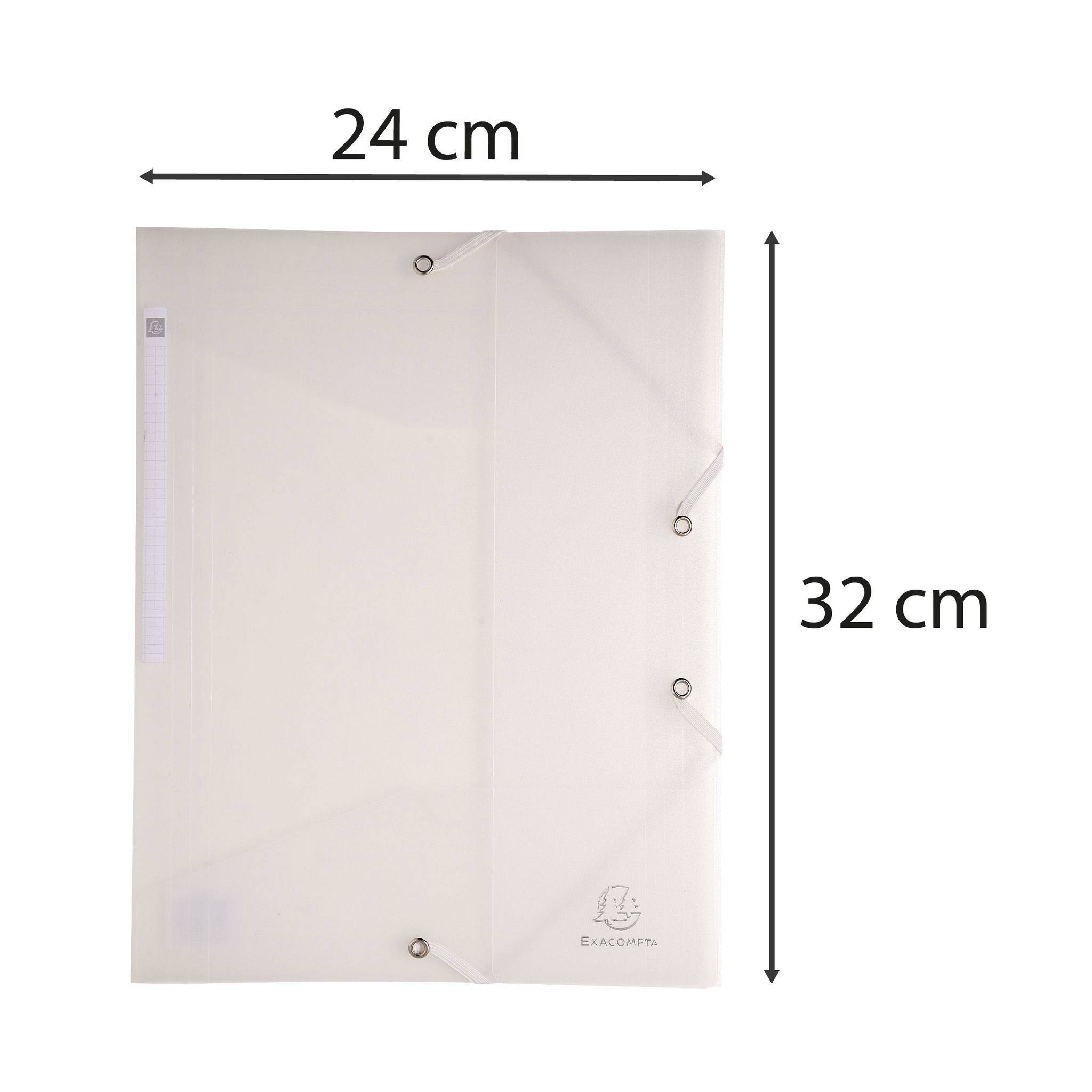 Exacompta 30x Sammelmappe +3 Klappen Gummizug PP 500µ A4 Transparent 55860E
