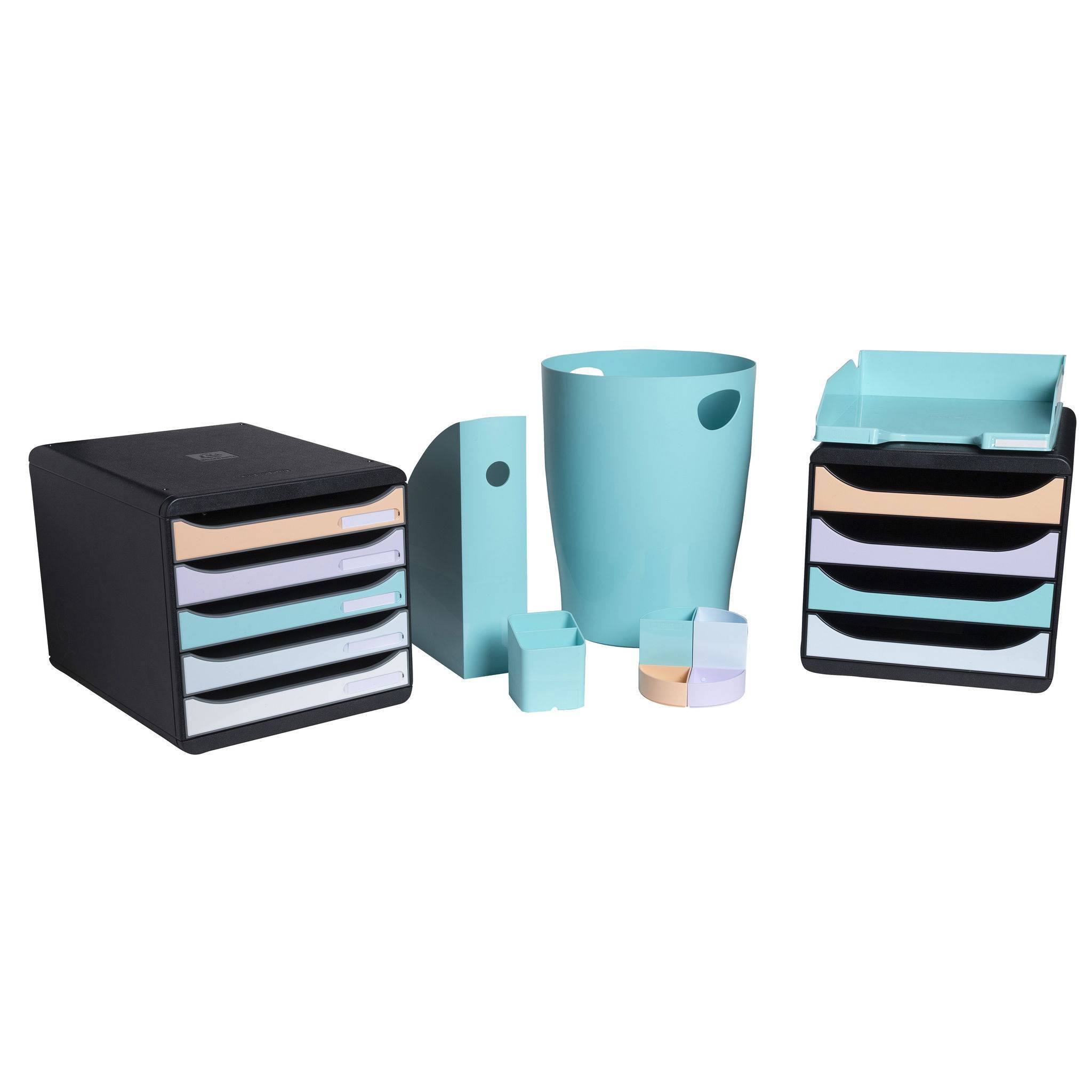 Exacompta 8x Papierkorb Ecobin, 15 Liter, Aquarel - Pastellgrün - 45363D