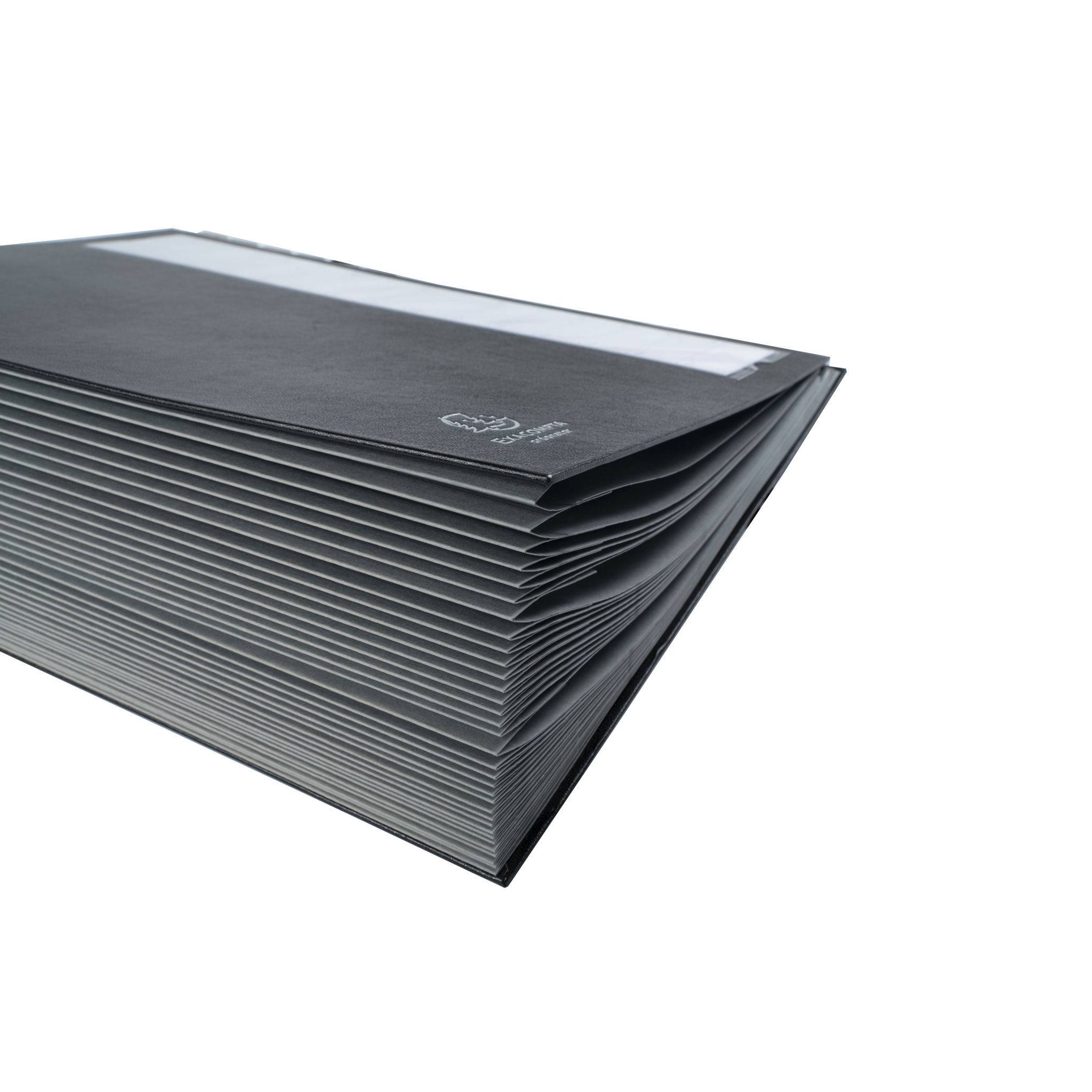 Exacompta 12x Ordnungsmappe Gummizug 12 Fächer 1-12 Ordonator A4 Schwarz 56012E