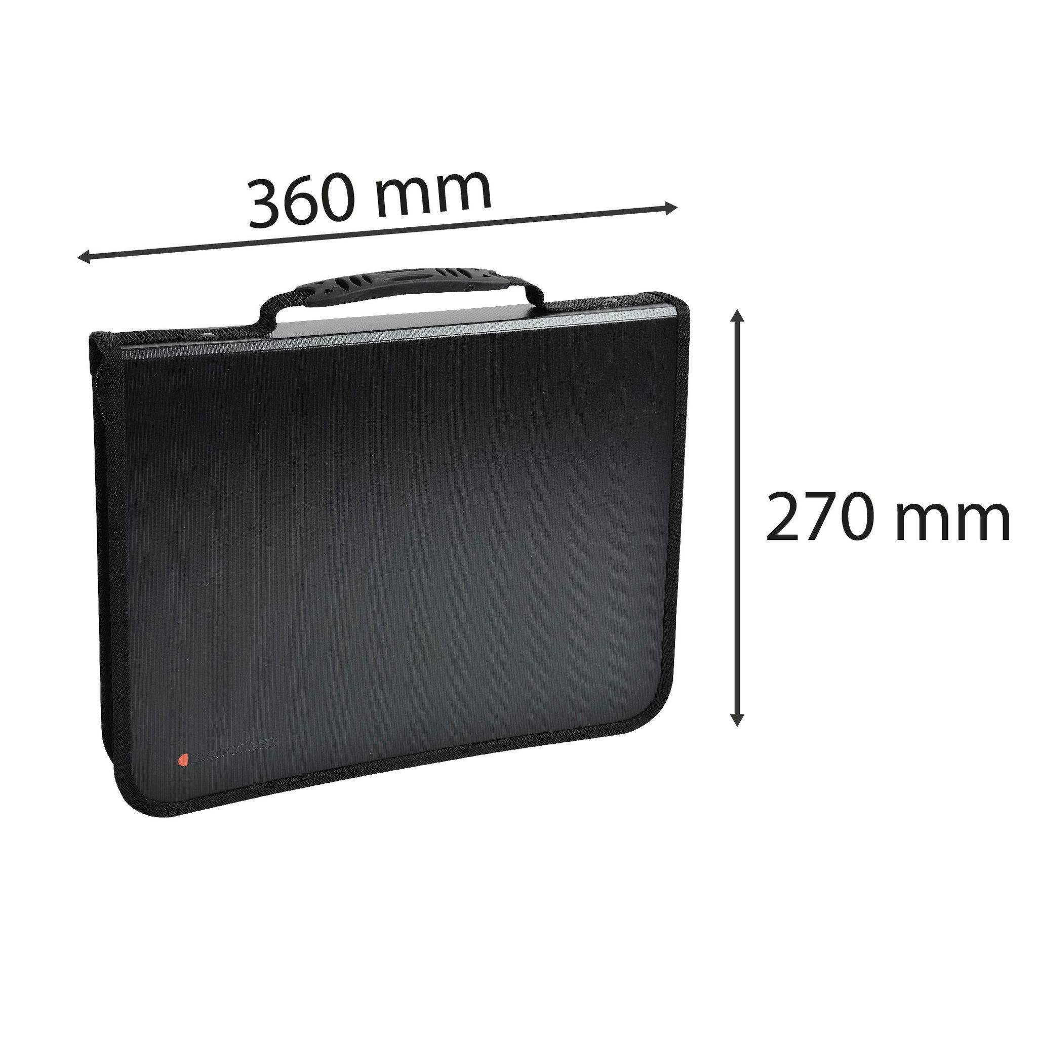 Exacompta 5x Konferenzmappe 4 Ringen 30mm Rücken 27x36cm A4 Schwarz 55634E