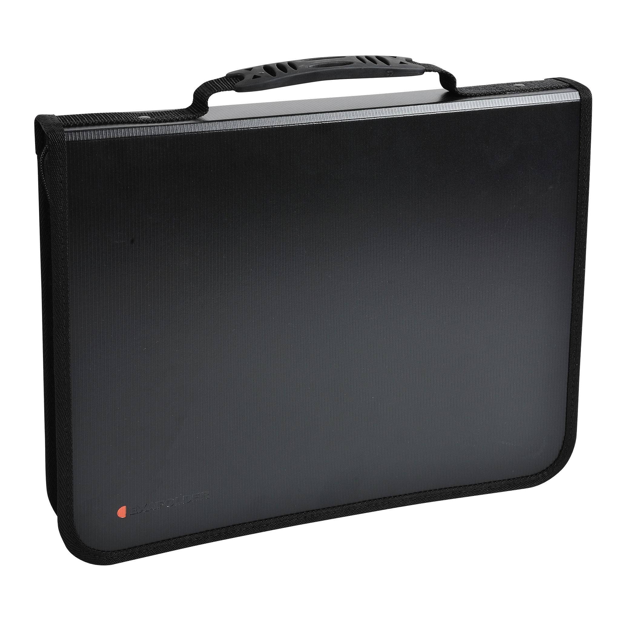 Exacompta 5x Konferenzmappe 4 Ringen 30mm Rücken 27x36cm A4 Schwarz 55634E