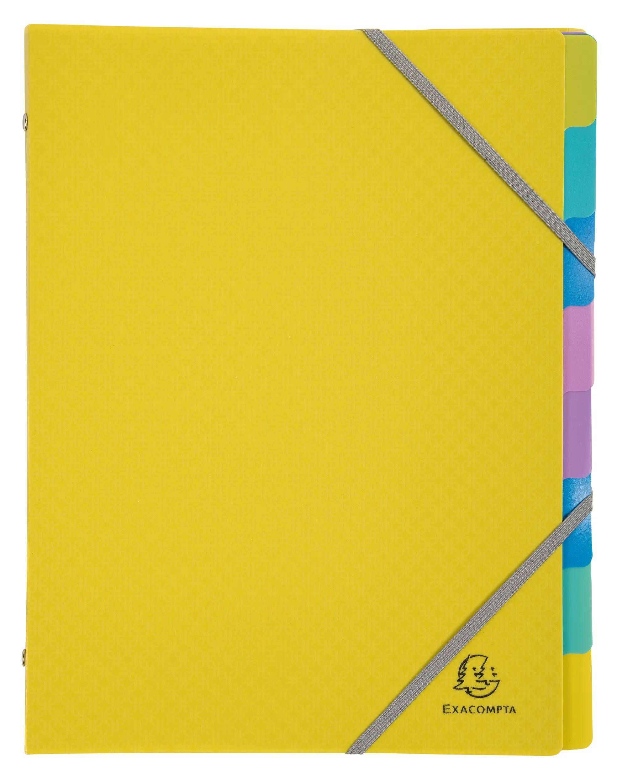 Exacompta 8x Fächermappe A4 PP Gummizug 3 Klappen 8 Fächern sortiert 56190E
