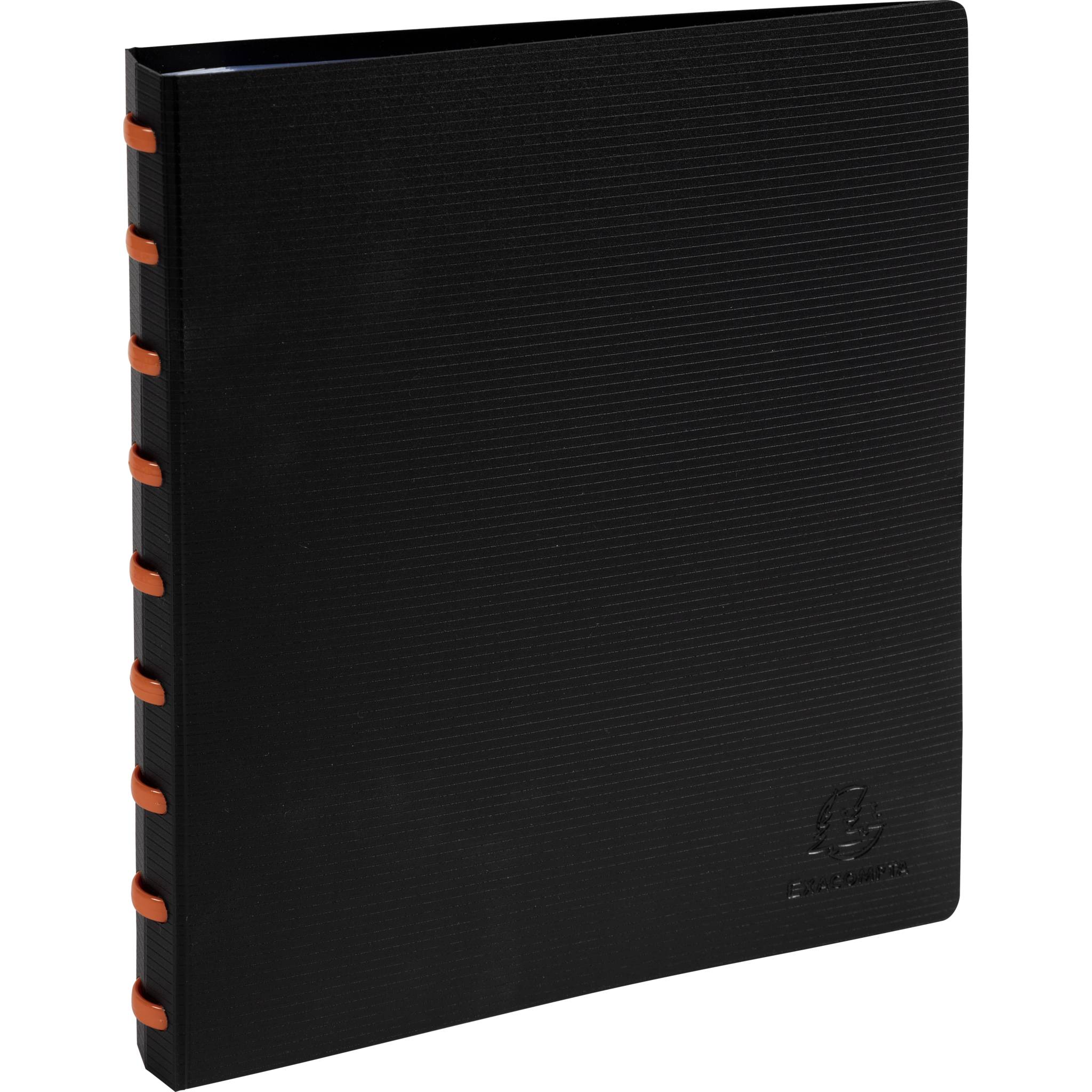 Exacompta 6x Sichtmappen Ringen 30 herausnehmbaren Hüllen A4 Schwarz 86034E