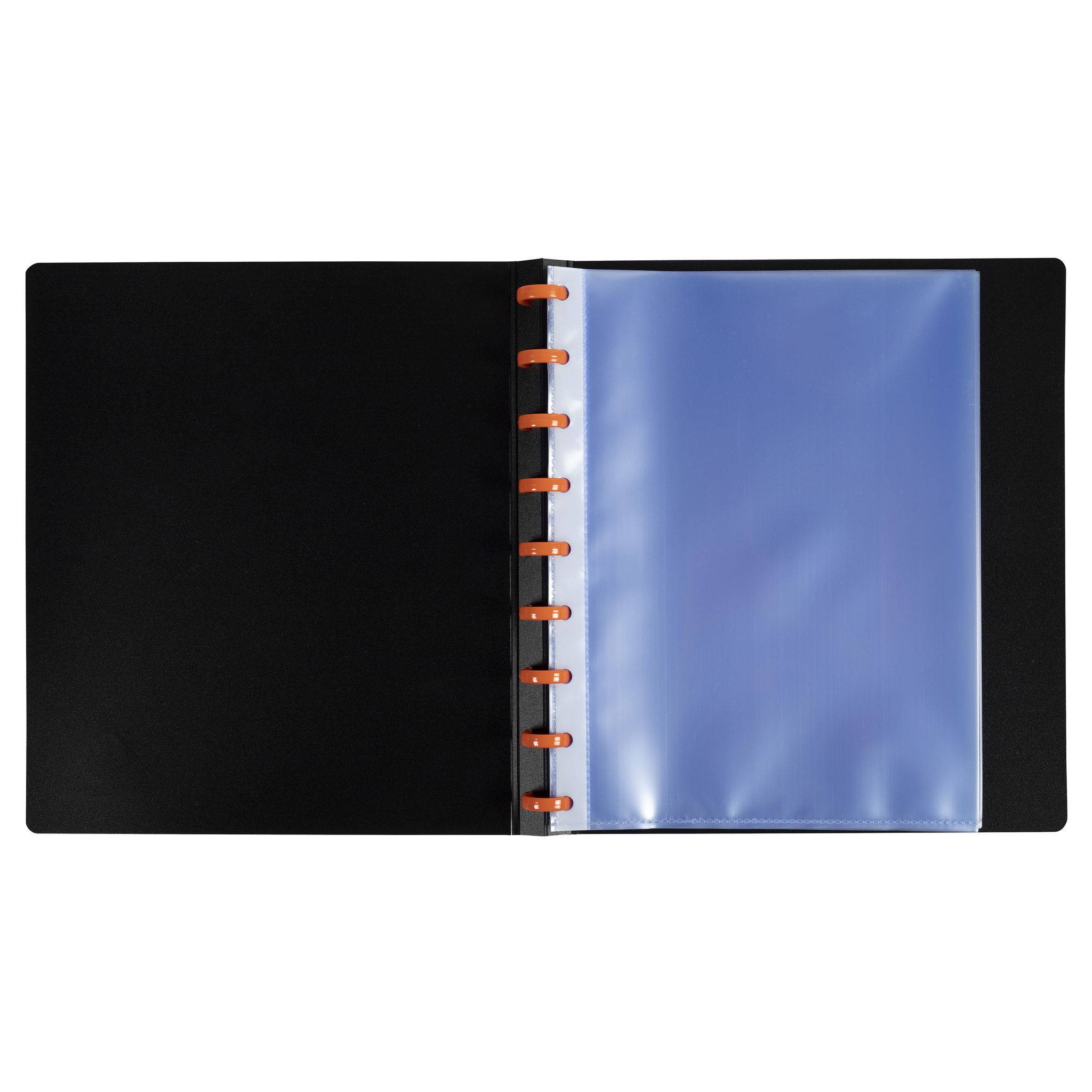 Exacompta 6x Sichtmappen Ringen 30 herausnehmbaren Hüllen A4 Schwarz 86034E