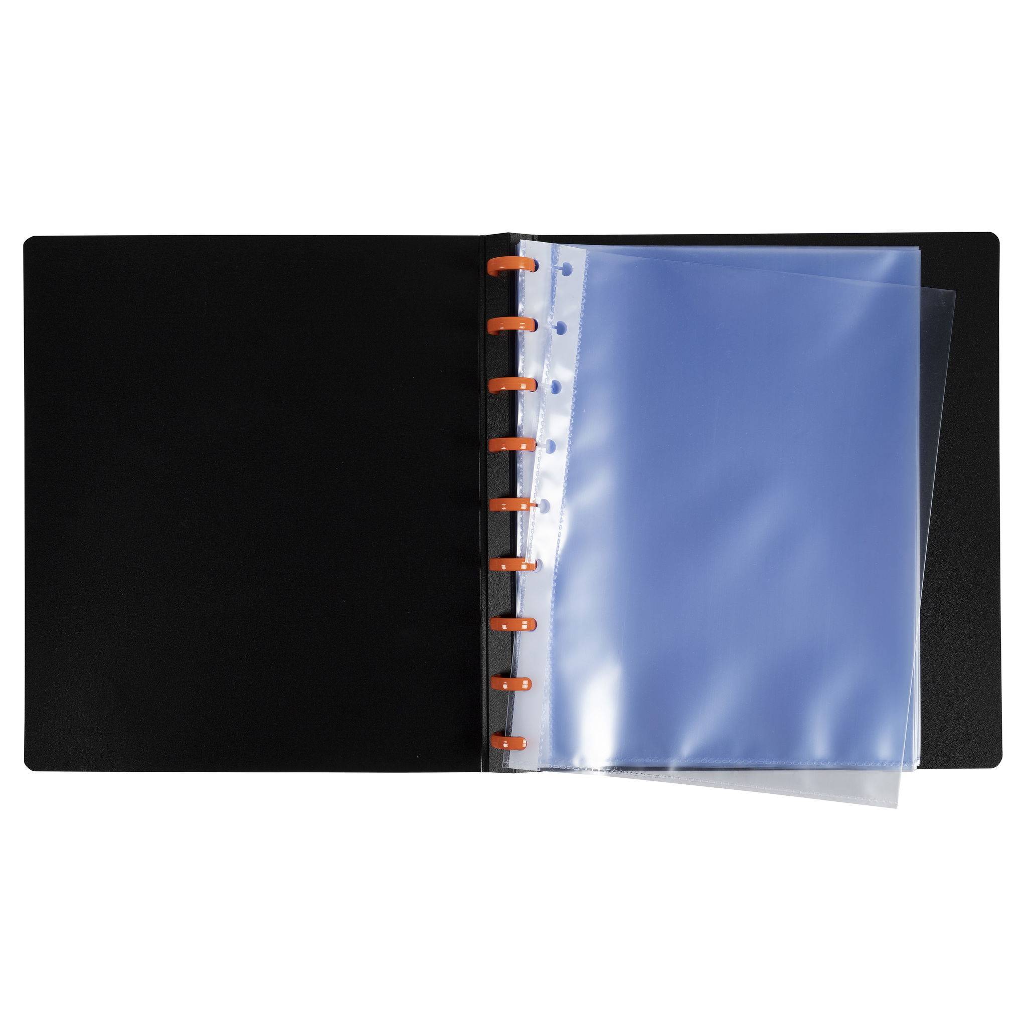 Exacompta 6x Sichtmappen Ringen 30 herausnehmbaren Hüllen A4 Schwarz 86034E