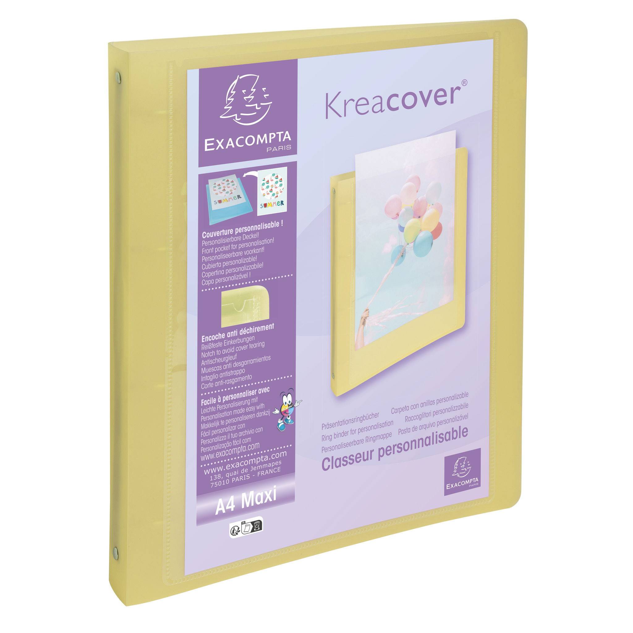 Exacompta 15x Ringbuch PP 4 Ringe 30mm Rücken 40mm A4 Maxi sortiert 51779E