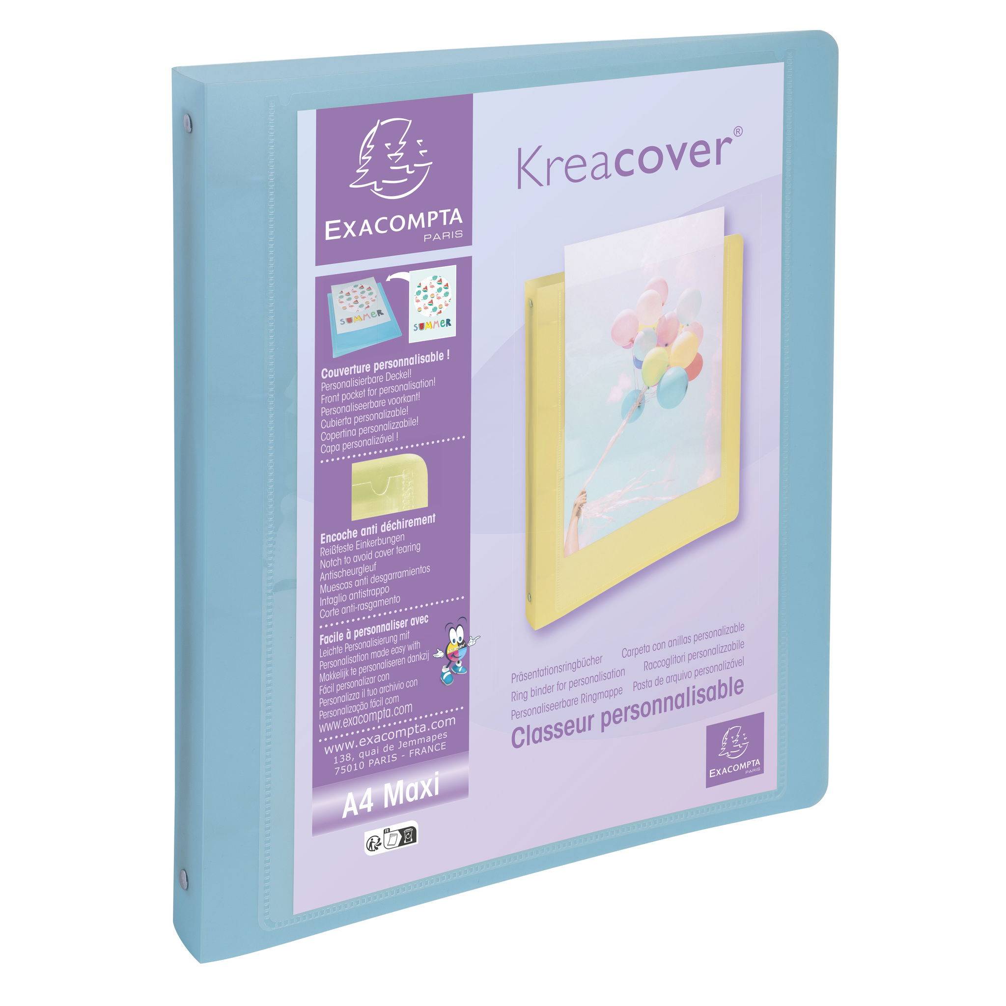 Exacompta 15x Ringbuch PP 4 Ringe 30mm Rücken 40mm A4 Maxi sortiert 51779E