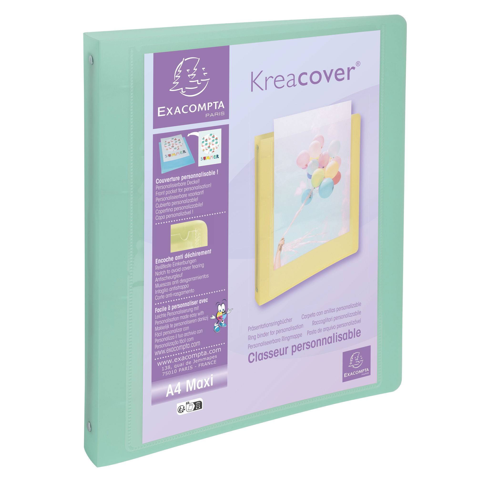 Exacompta 15x Ringbuch PP 4 Ringe 30mm Rücken 40mm A4 Maxi sortiert 51779E