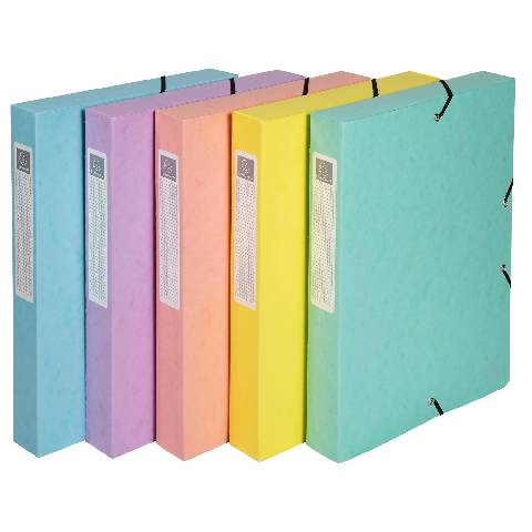 Exacompta 8x Archivbox Exabox A4 Colorspan Rücken 25mm Aquarel sortiert 59550E