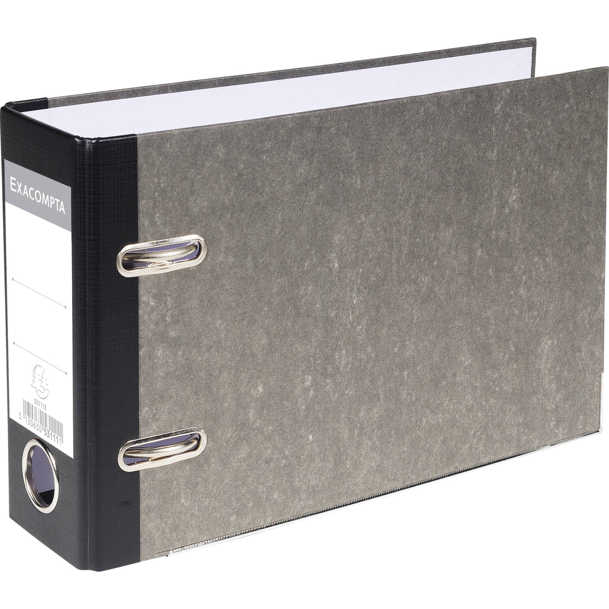 Exacompta 20x Ordner Wolkenmarmor 2Ring 70mm Rücken A5 quer schwarz 53111E