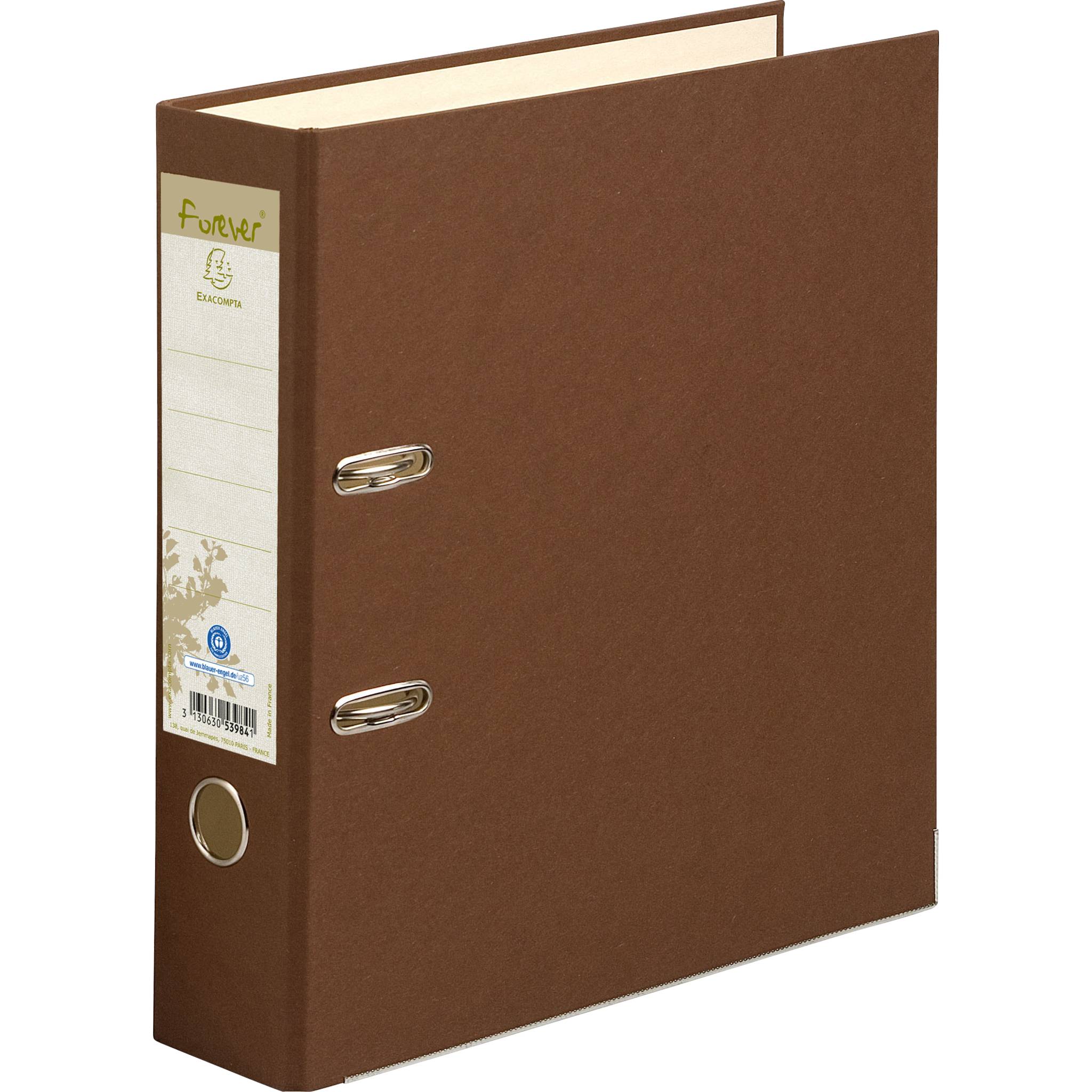 Exacompta 10x Ordner Recyclingkarton Rücken 80mm A4 Maxi Schokolade 53984E