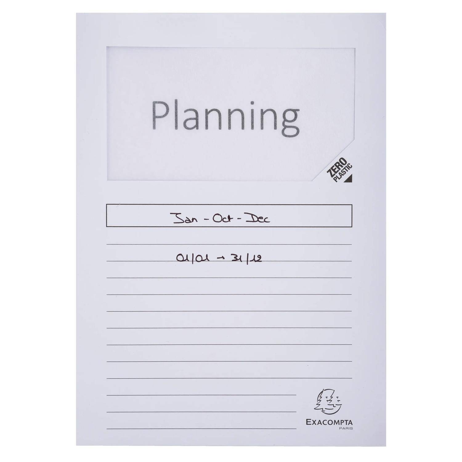 Exacompta 16x Pack 25 Fenstermappen, A4, 160g, plastikfrei - Weiß - 50270E