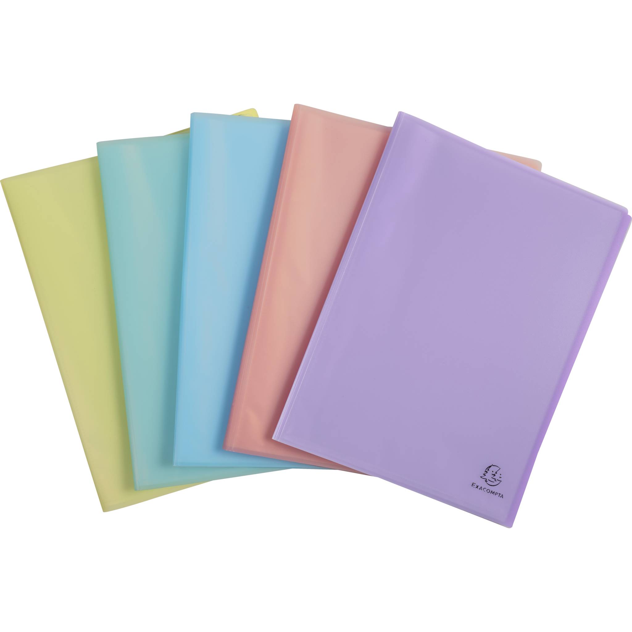 Exacompta 20x Sichtmappe A4 mittelfestem PP, 20 Hüllen, sortiert, 88270E