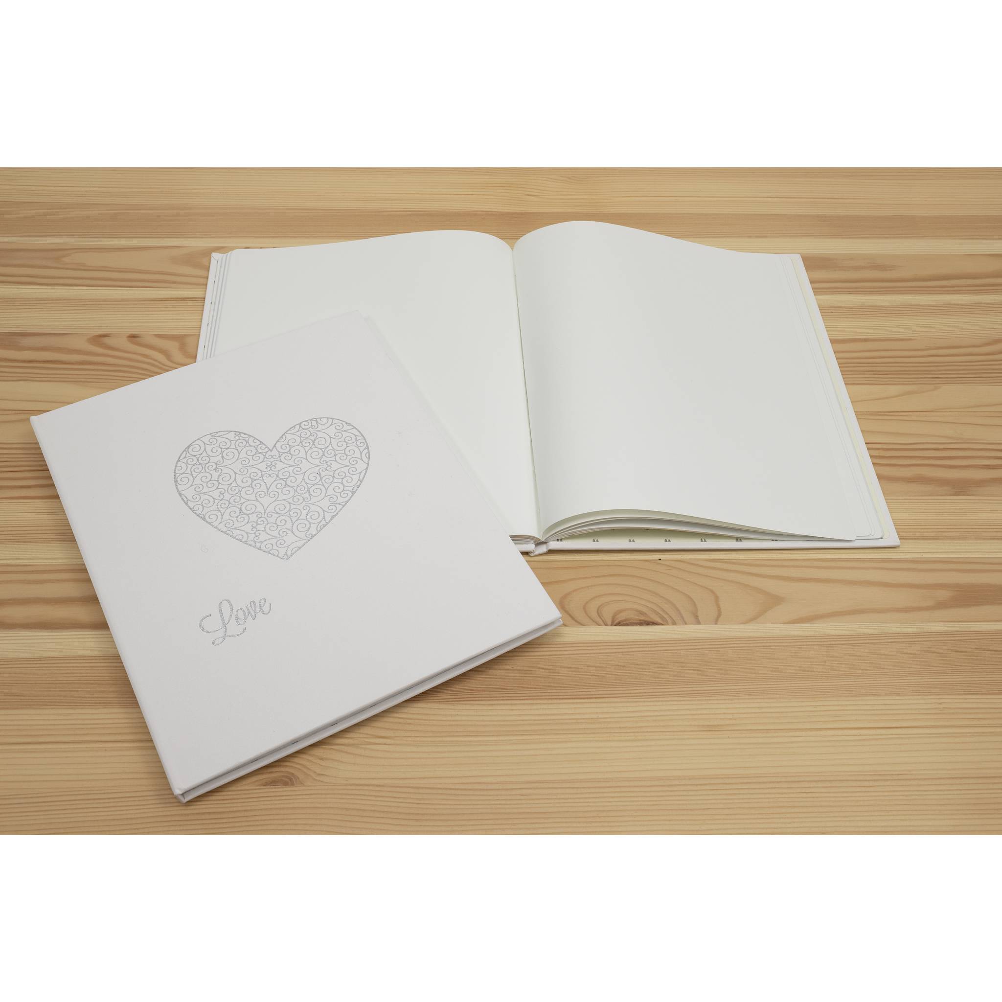 Exacompta 3x Gästebuch Harmony 27x22cm Hochformat 100 Seiten Glitterweiss 4754E