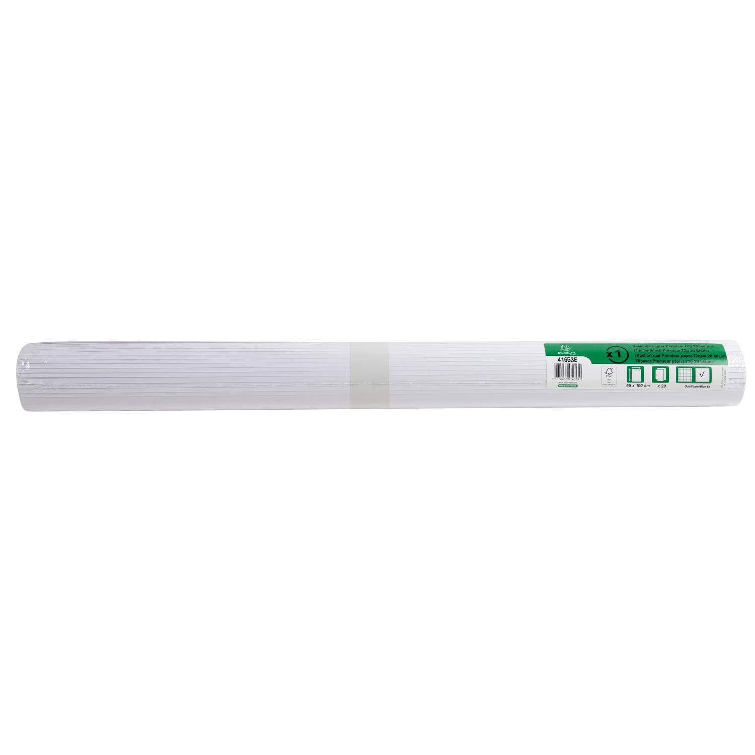 Exacompta 5x Flipchartblock Offset Papier 80g/m2 20 Blatt blanko Weiß 41653E