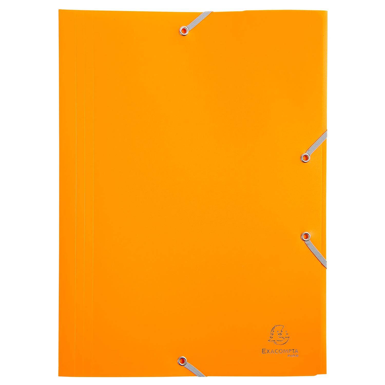 Exacompta 60x Sammelmappe +Gummizug 3 Klappen PP 400µ Eco A4 sortiert 559000E