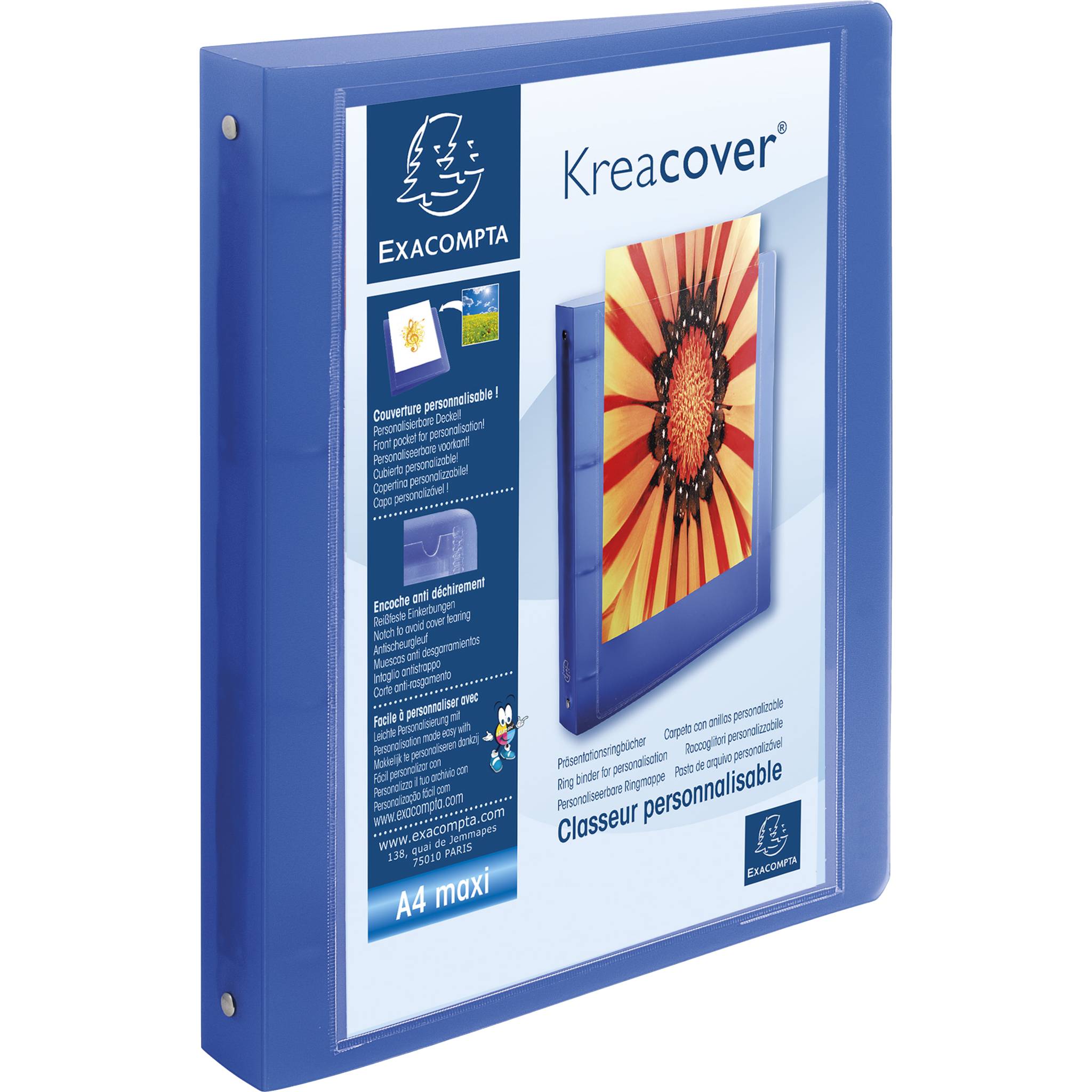 Exacompta 15x Ringbuch PP 700µ 4 Ringe 30mm Rücken 40mm A4 Maxi sortiert 51769E