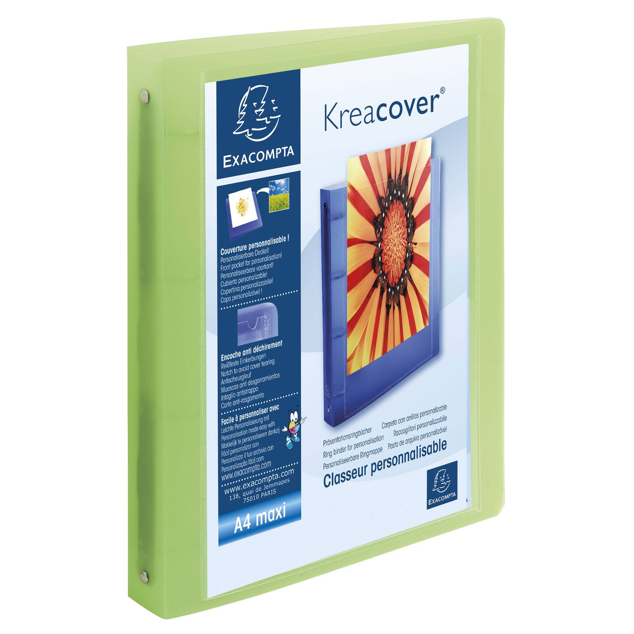 Exacompta 15x Ringbuch PP 700µ 4 Ringe 30mm Rücken 40mm A4 Maxi sortiert 51769E