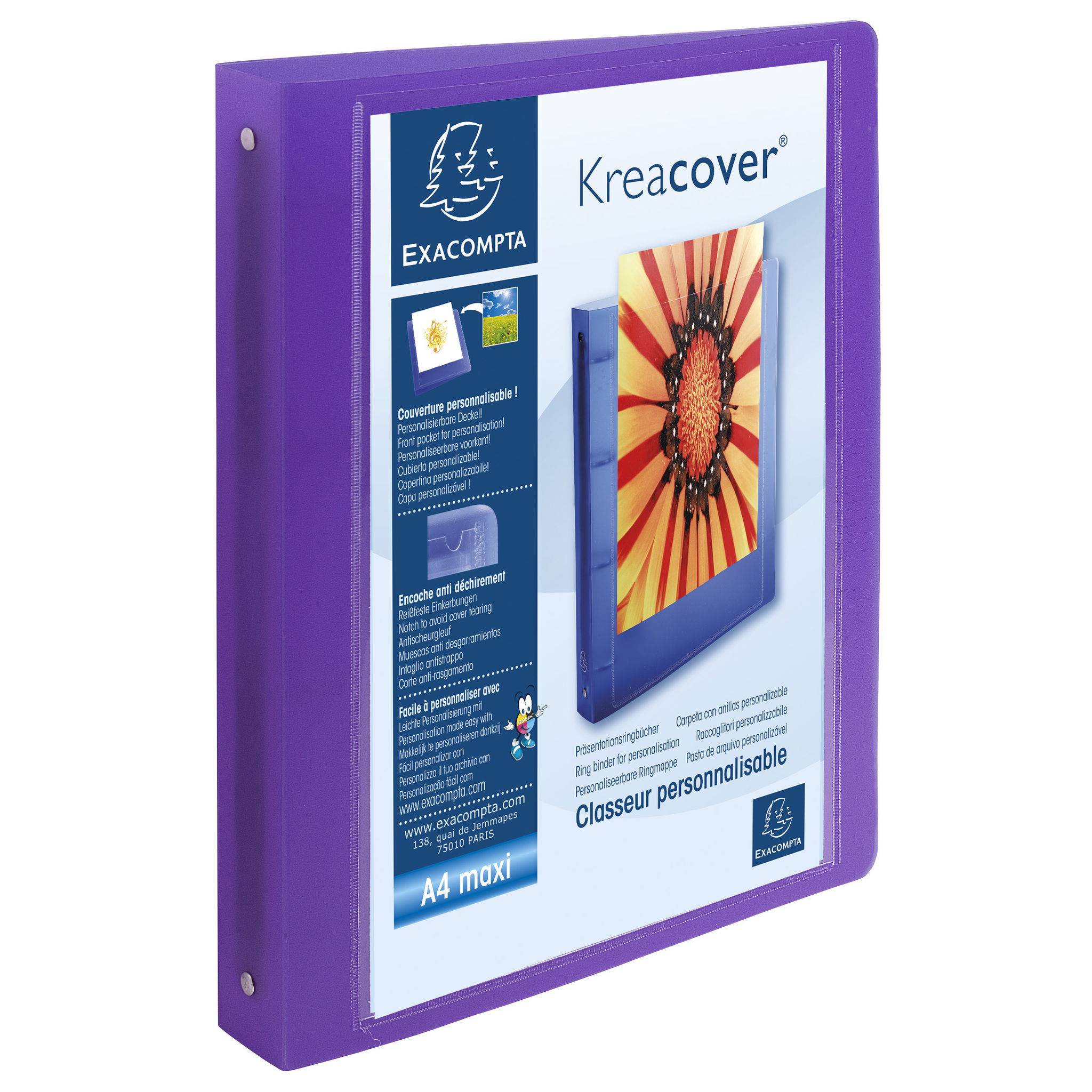 Exacompta 15x Ringbuch PP 700µ 4 Ringe 30mm Rücken 40mm A4 Maxi sortiert 51769E